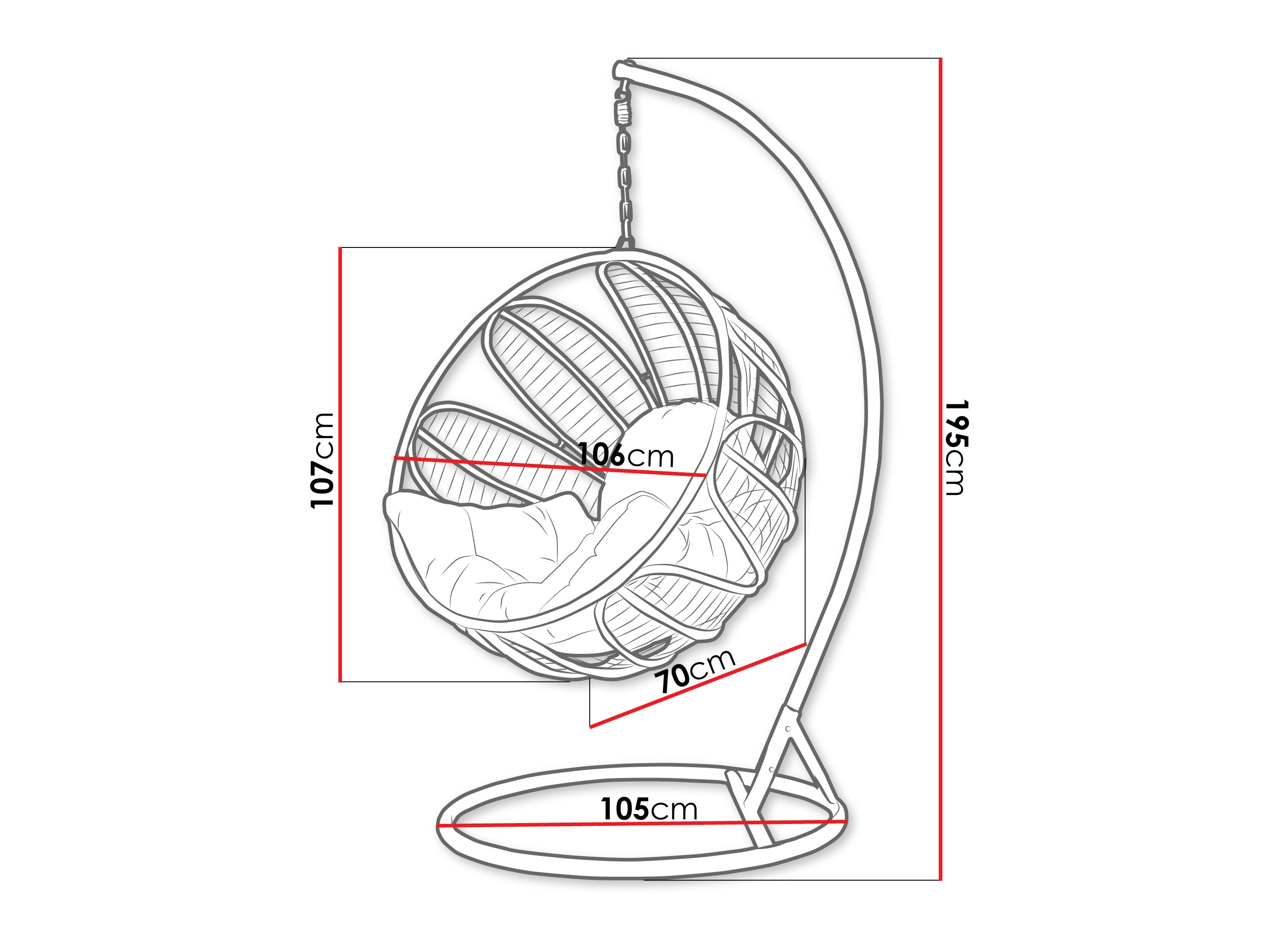 Chaise suspendu Comfivo Ingenium (Beige)