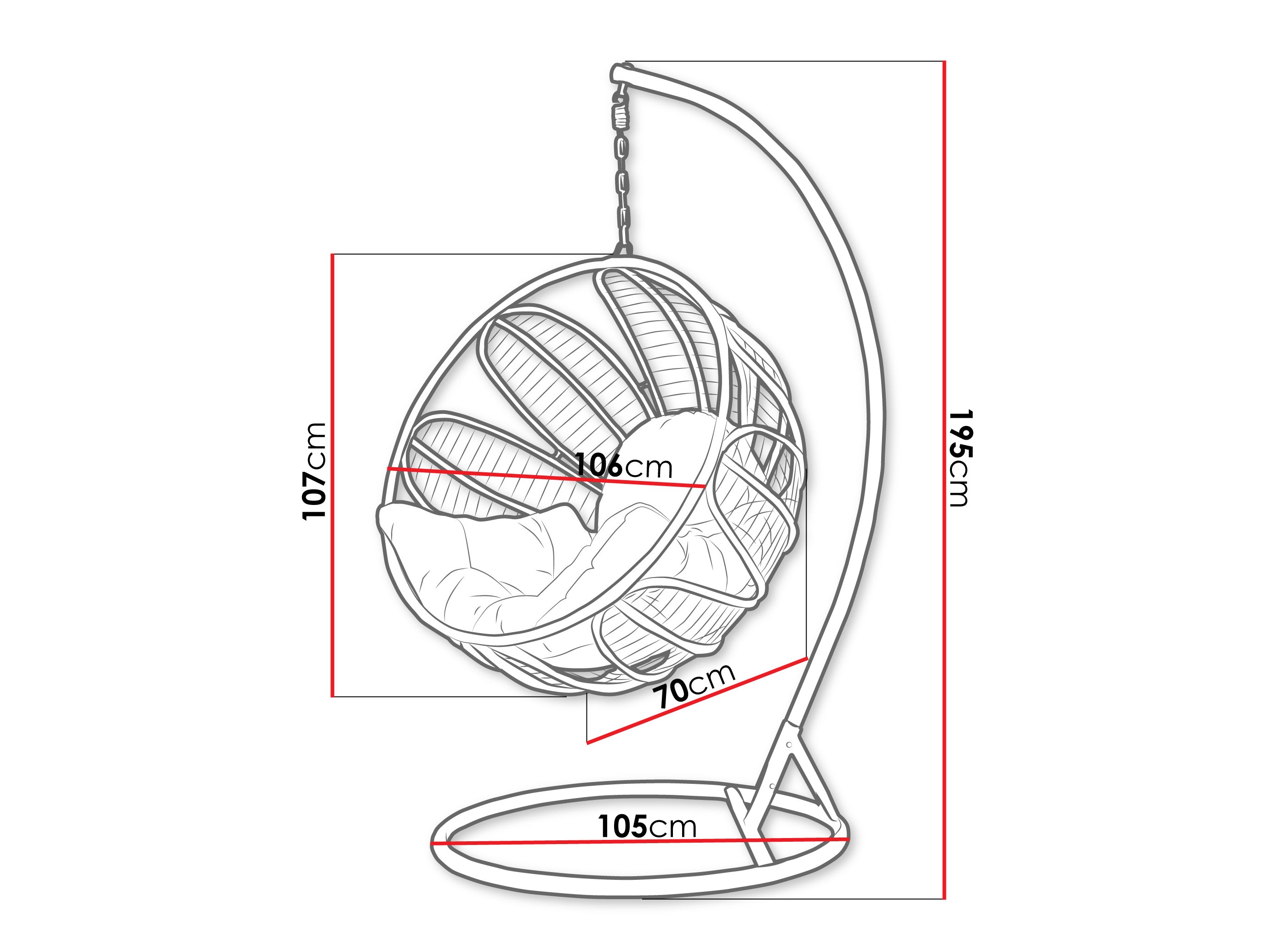 Chaise suspendu Comfivo Ingenium (Vert foncé + Vert)