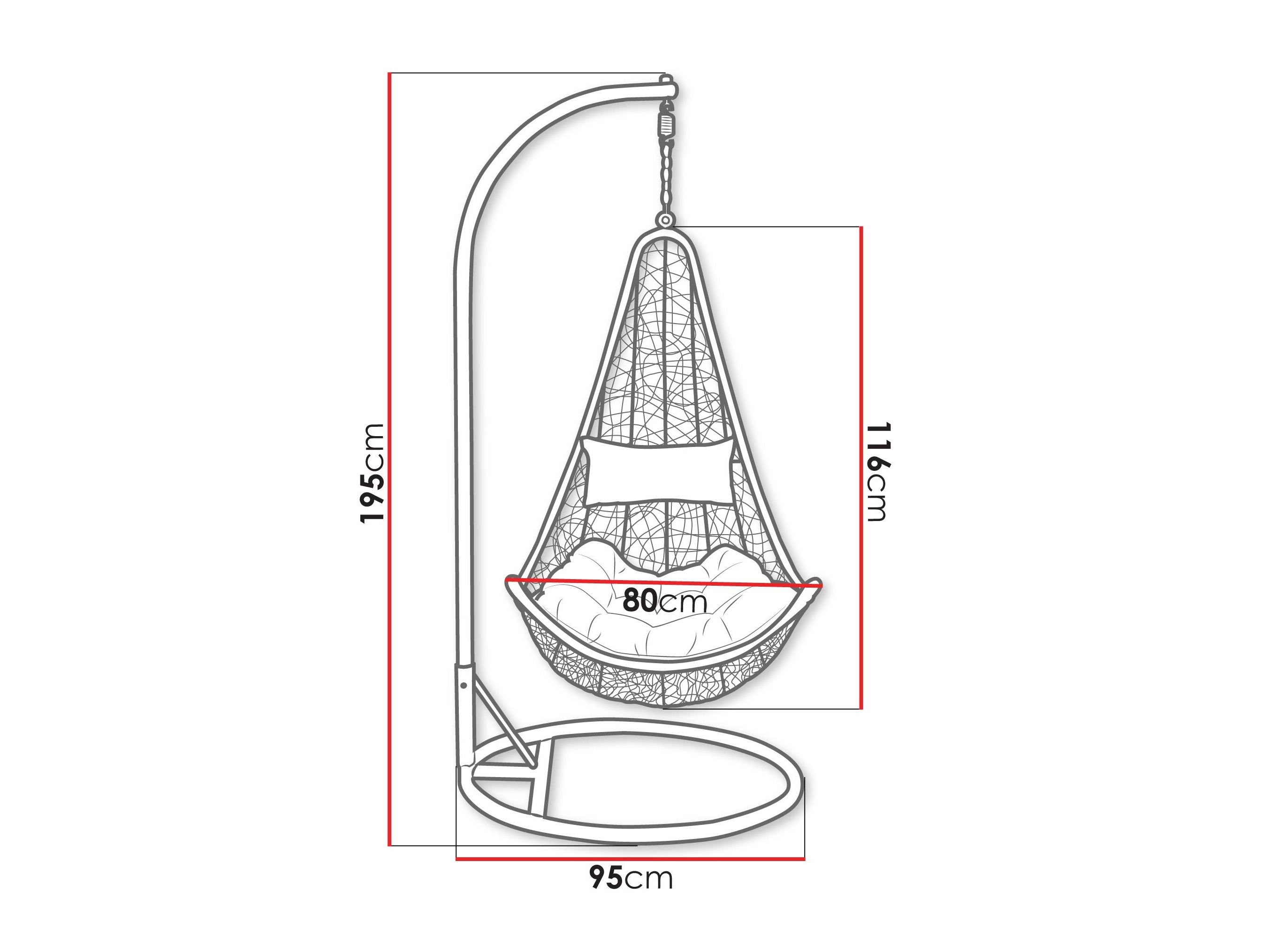 Chaise suspendu Comfivo Figae (Gris)