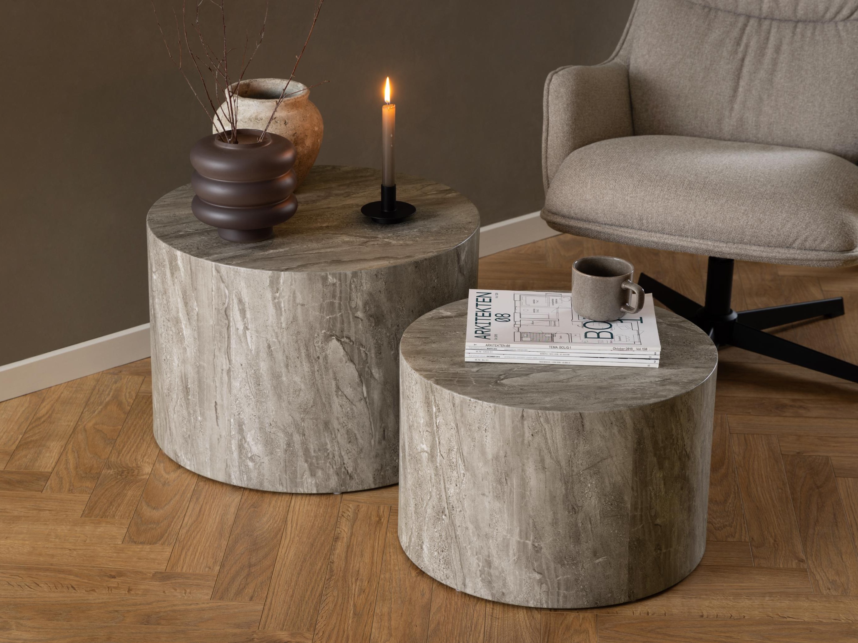Ensemble tables basses Norsica 800 (Gris)
