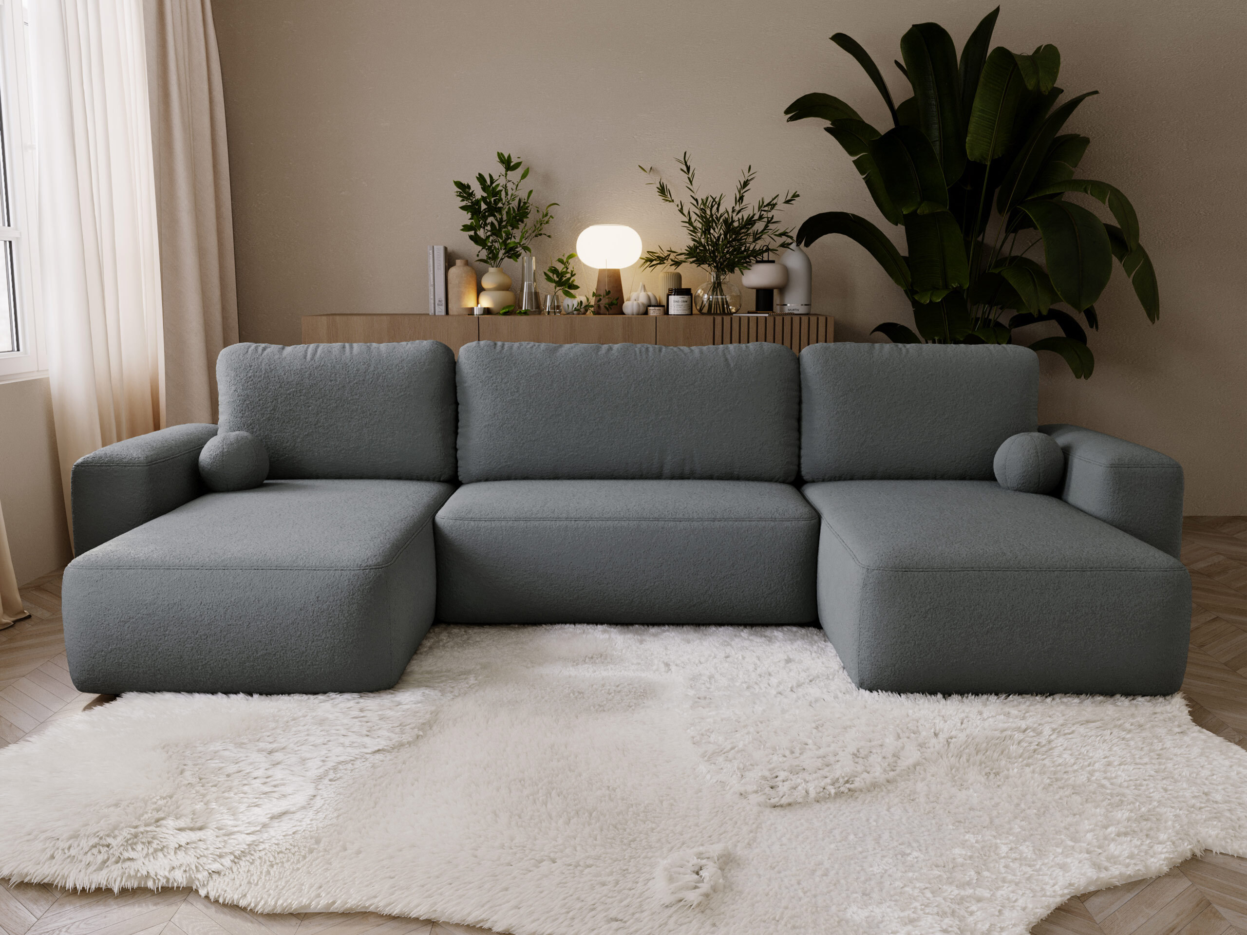 Canapé d'angle TrendyNest Piscor (Coral 80)