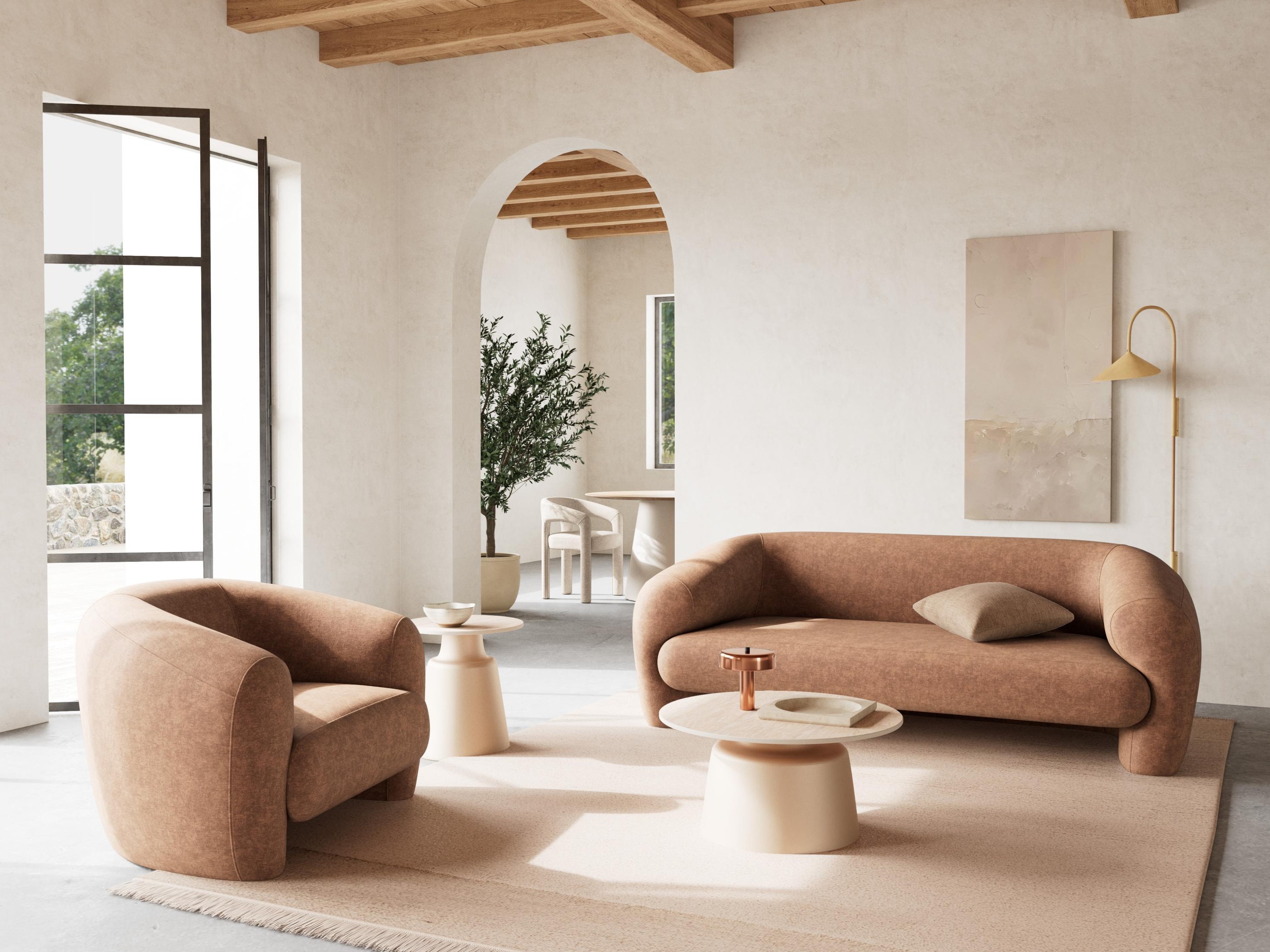 Table d'appoint Norsica 1047 (Gris + Beige)