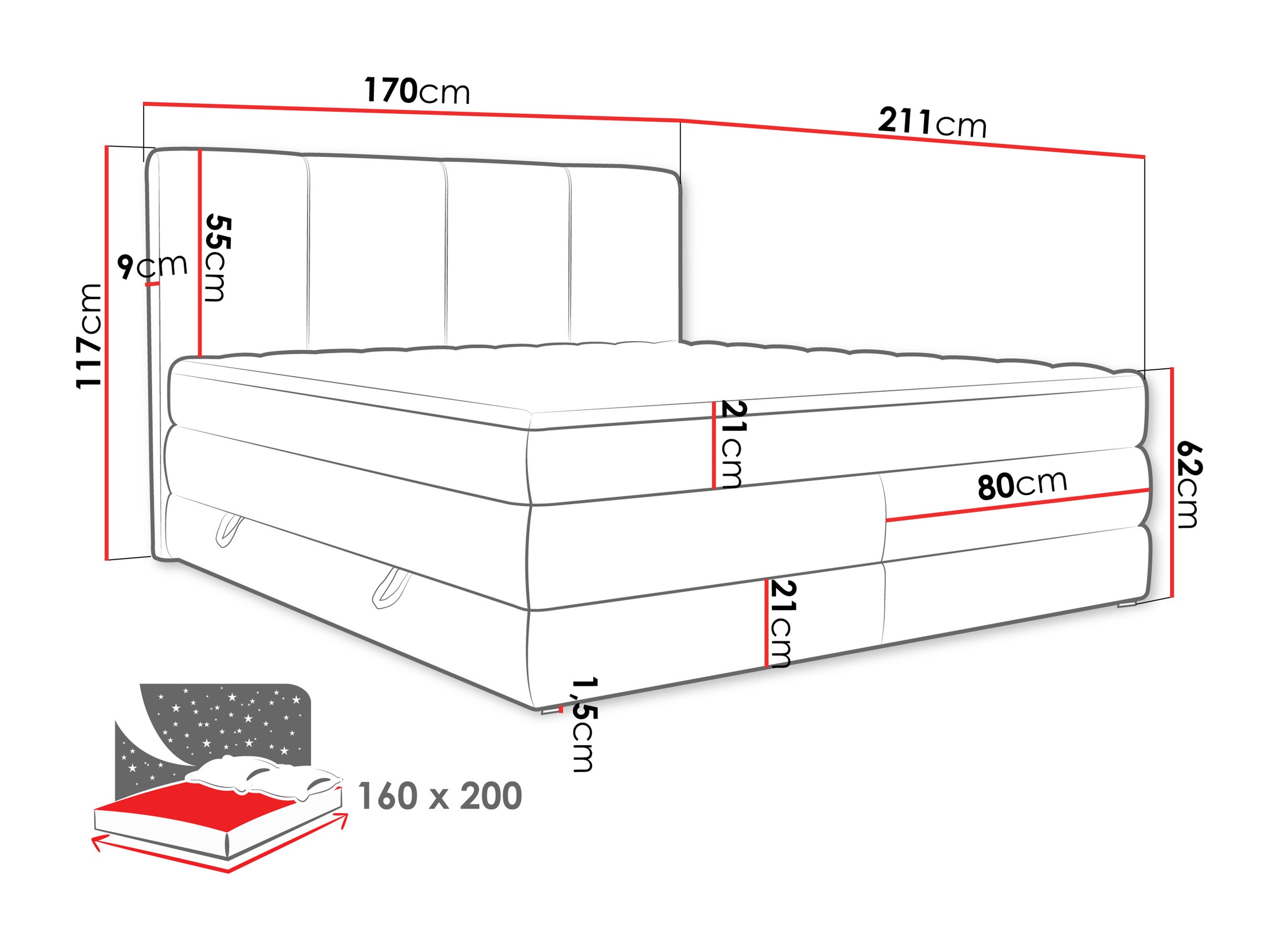 Lit boxspring ComfiDream Caelion (Onega 18)