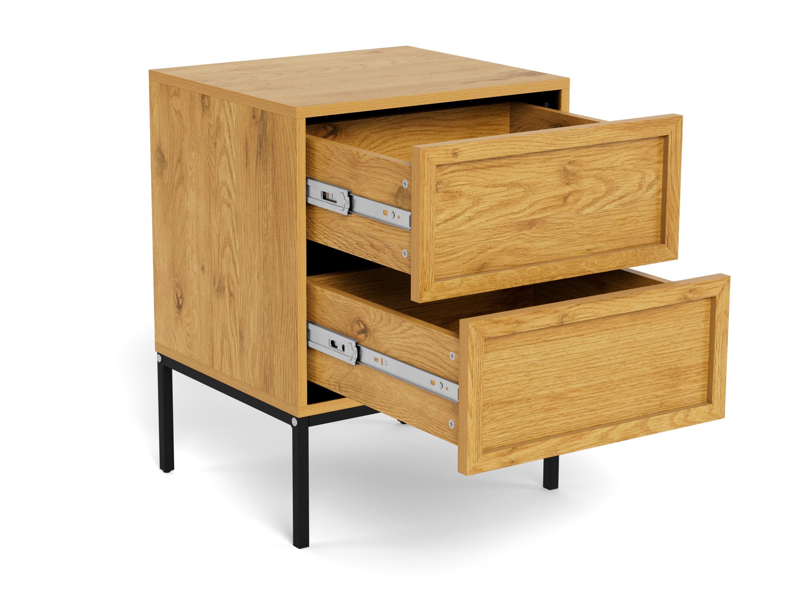 Table de chevet Norsica 1050 (Noir + Chêne sauvage)