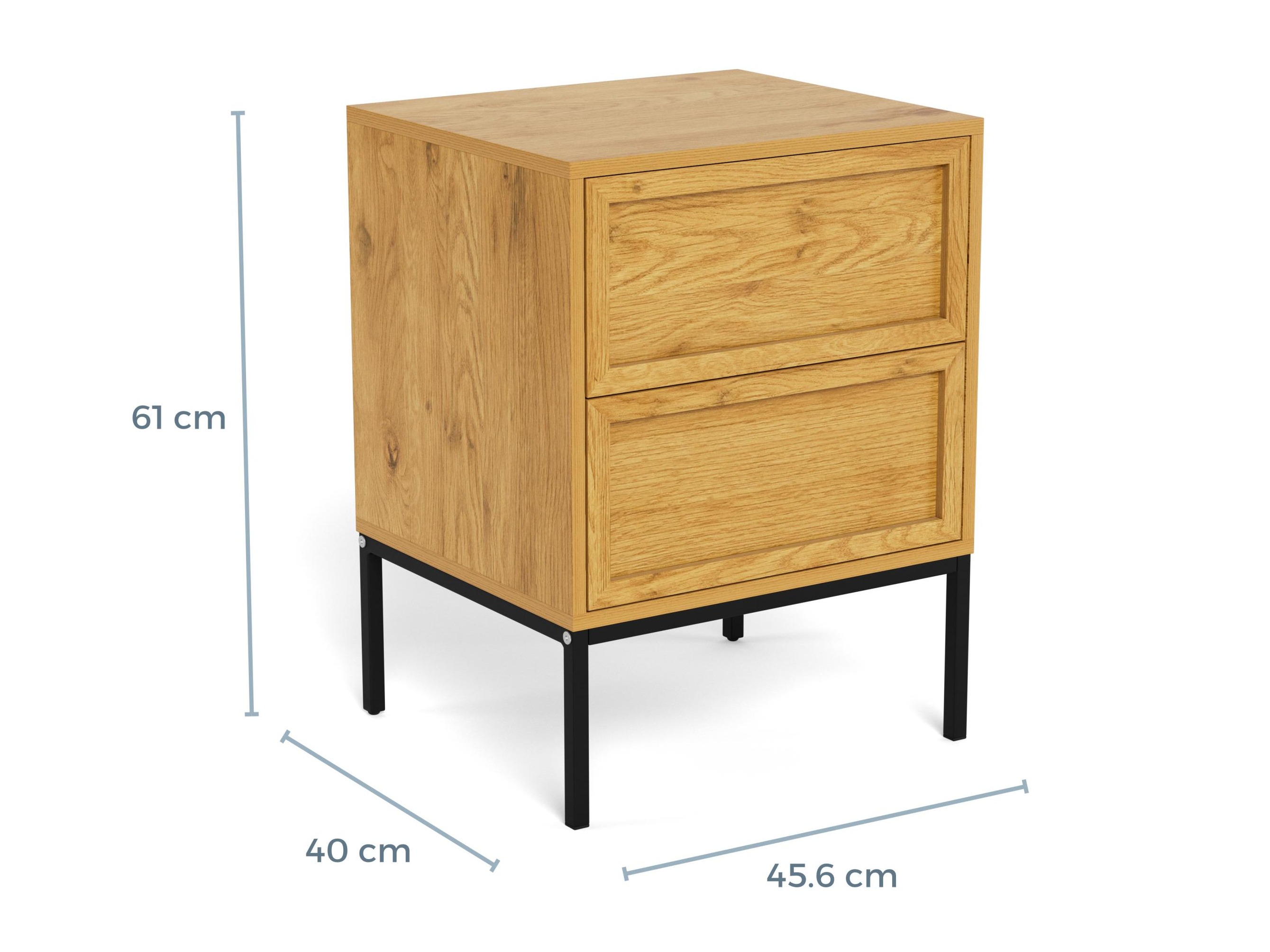Table de chevet Norsica 1050 (Noir + Chêne sauvage)