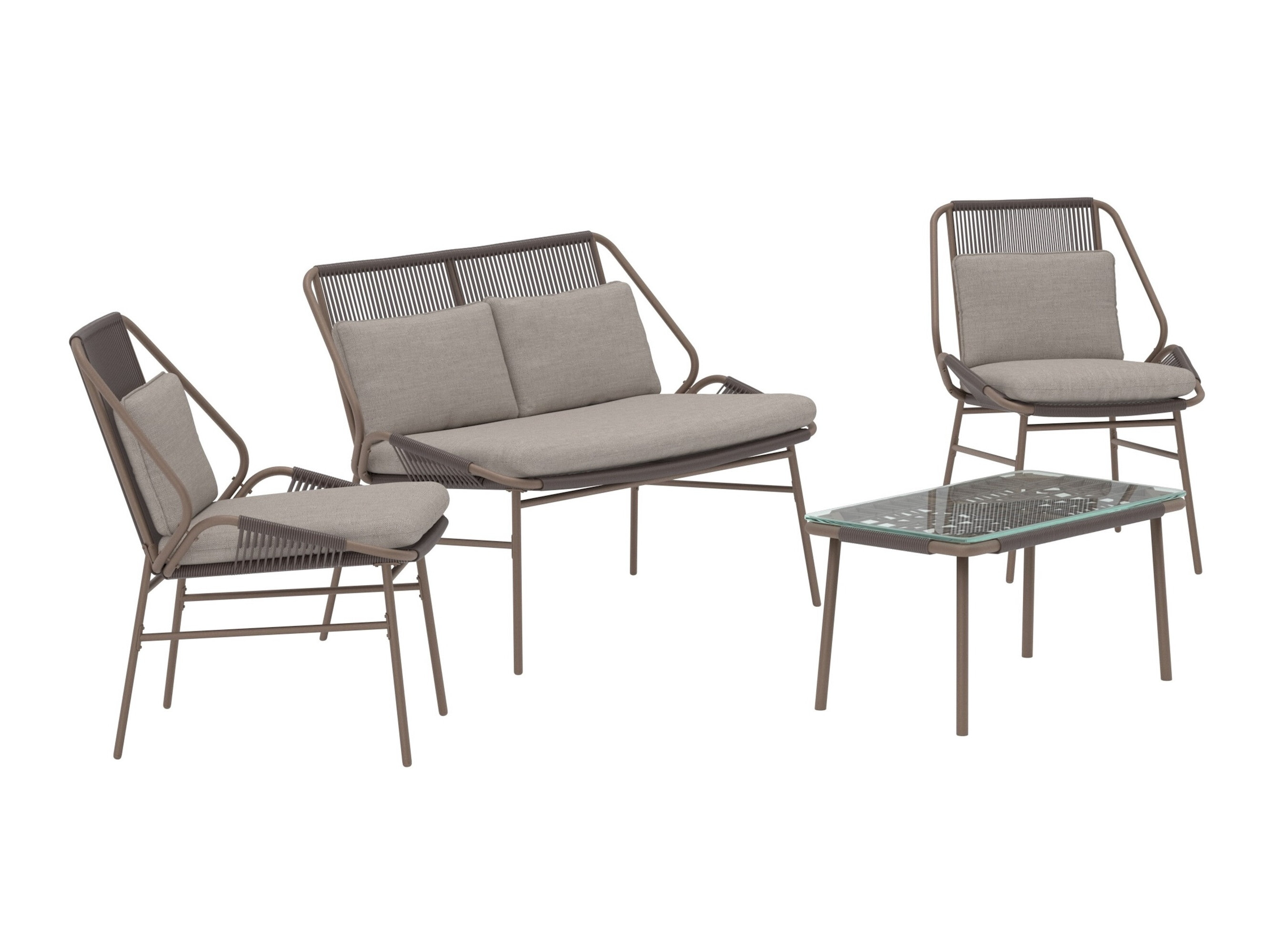 Ensemble de mobilier de jardin Dallas 5169 (Marron + Beige)