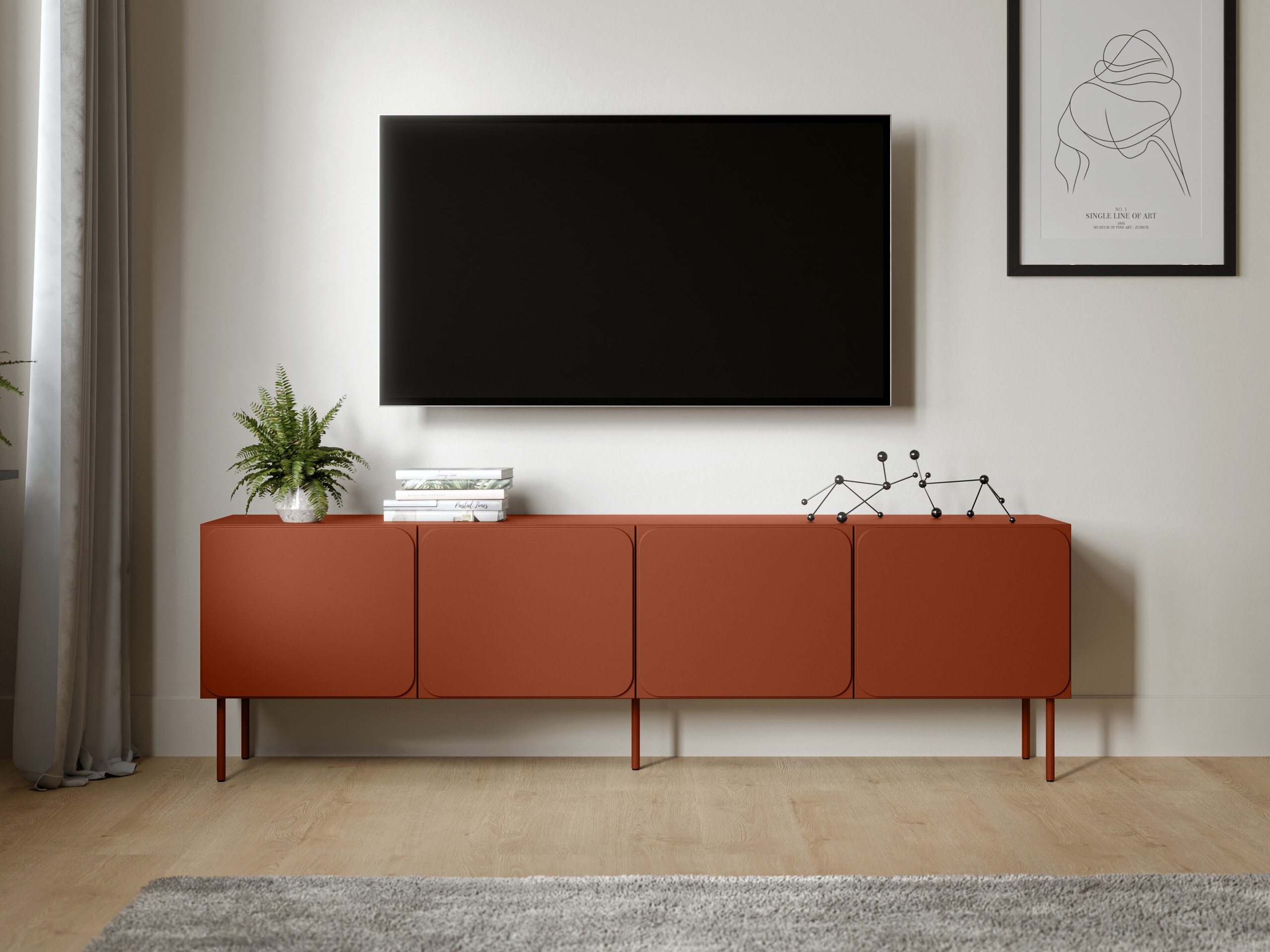 Meuble TV Fentore 101 (Rouge)