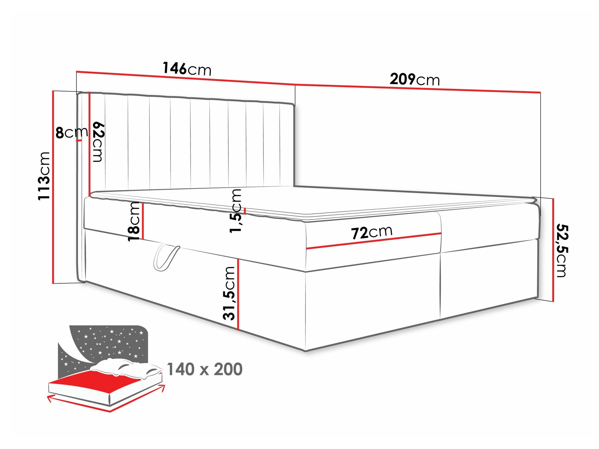 Lit boxspring Garland 100 (Lima 14)