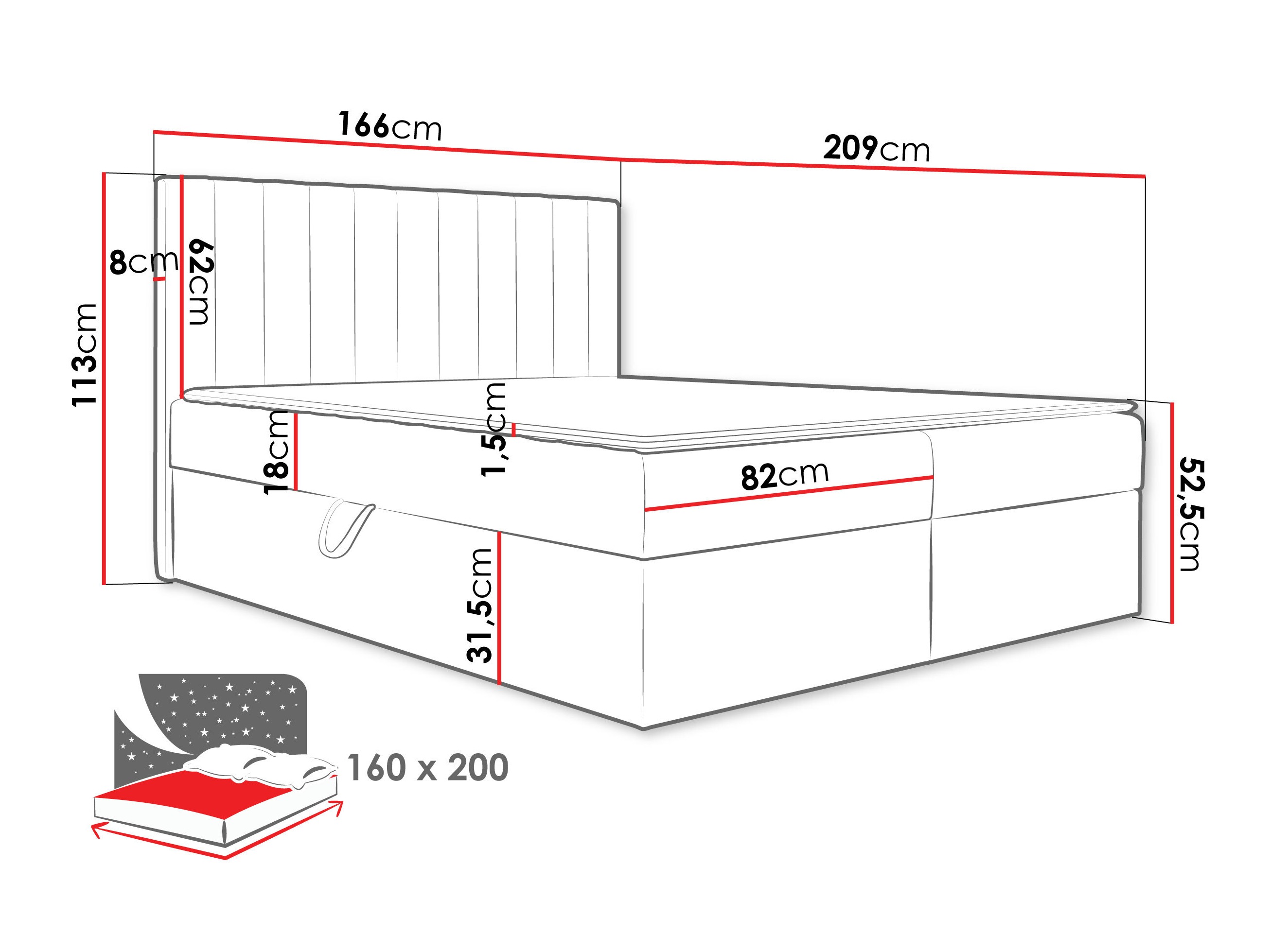 Lit boxspring Garland 100 (Lima 14)