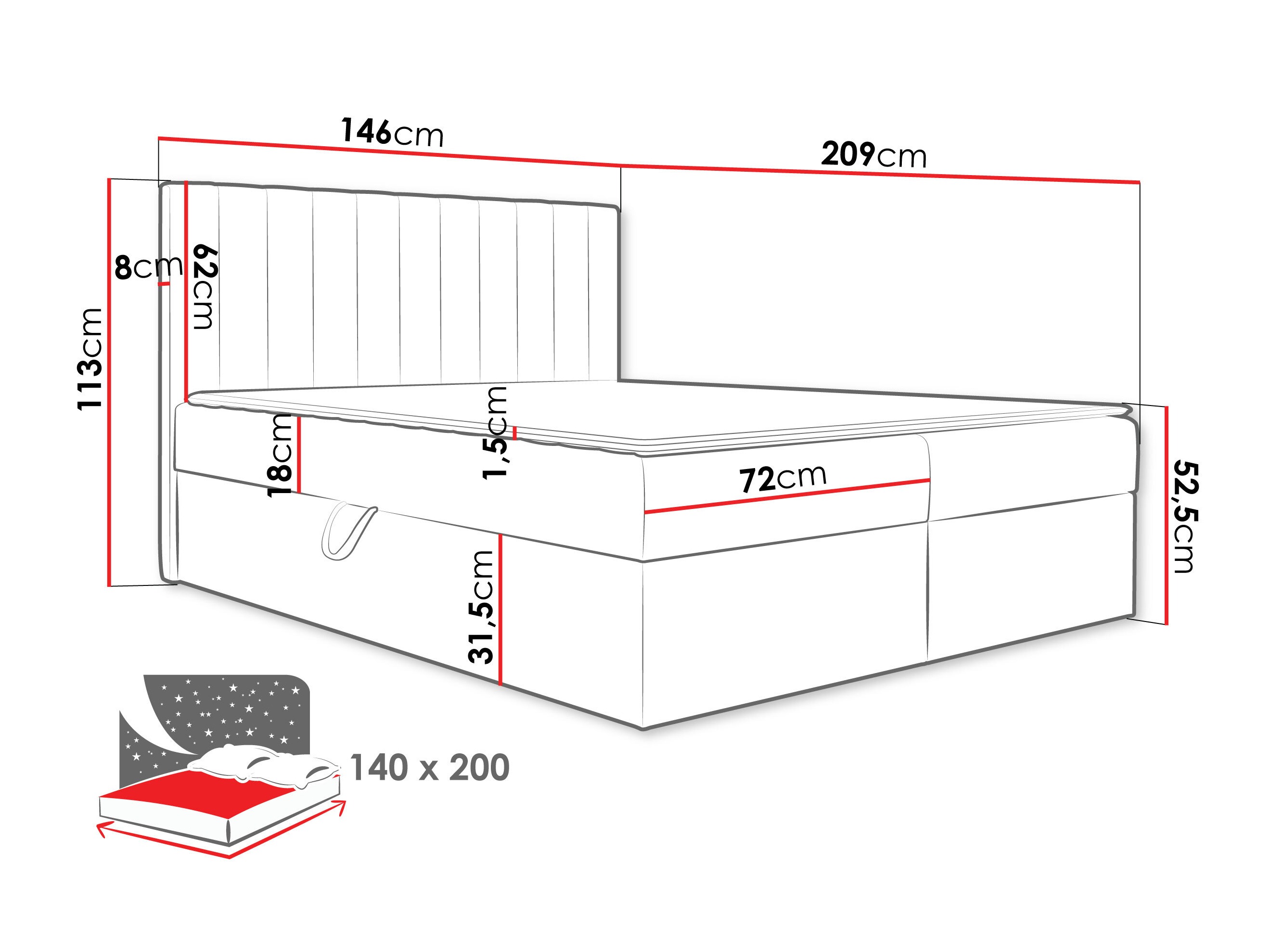 Lit boxspring Garland 100 (Lima 46)
