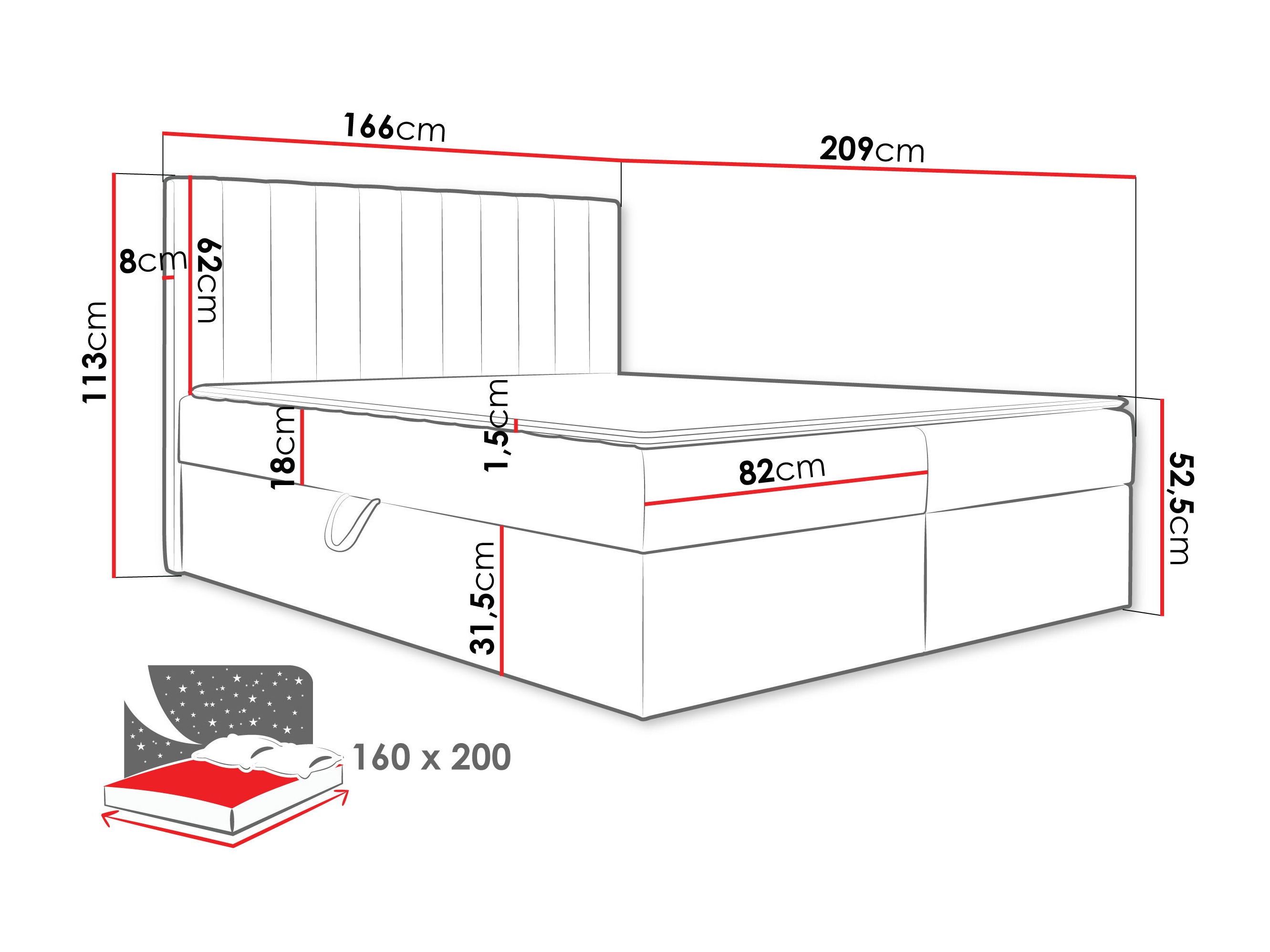 Lit boxspring Garland 100 (Lima 46)