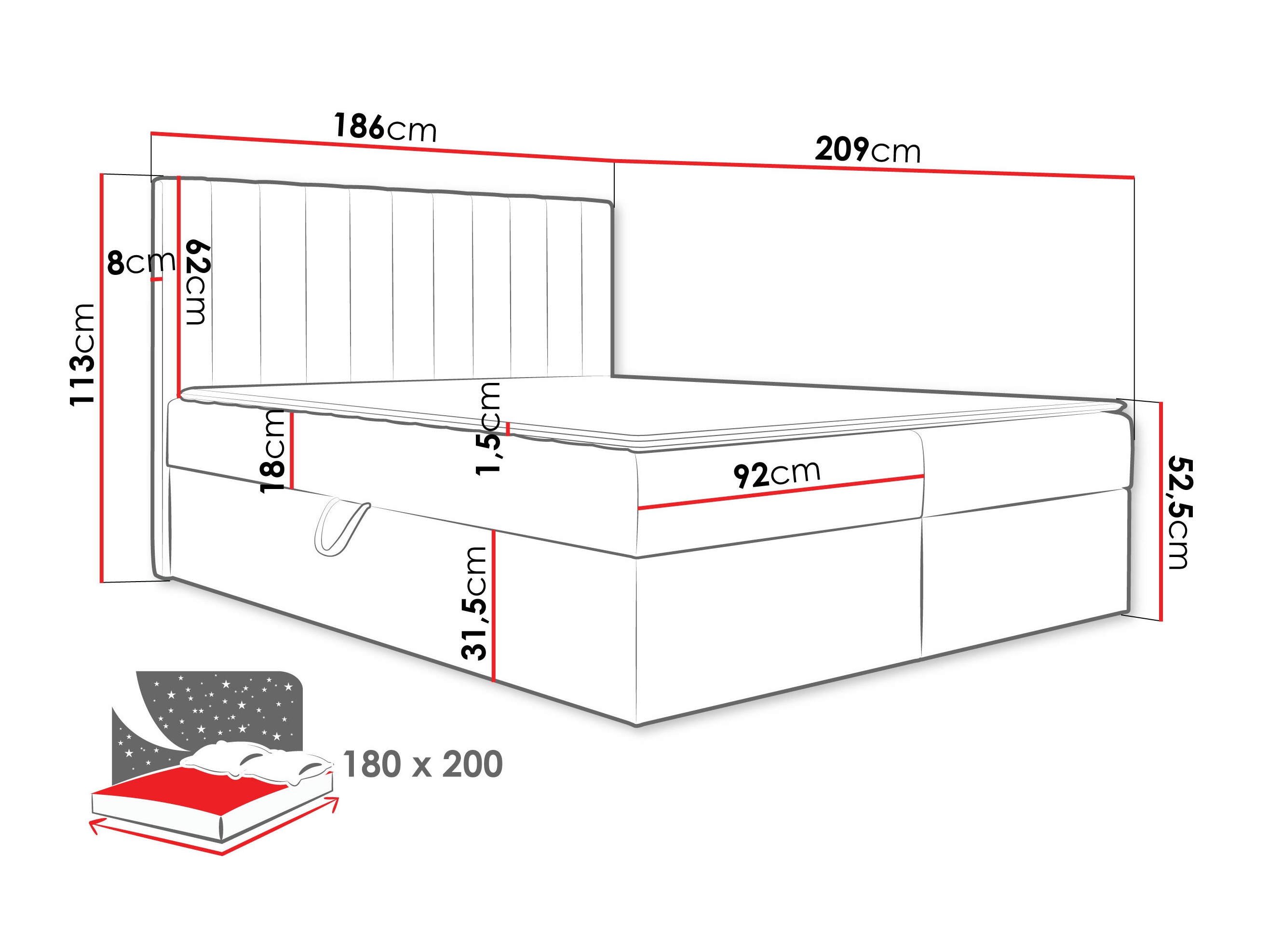 Lit boxspring Garland 100 (Lima 46)