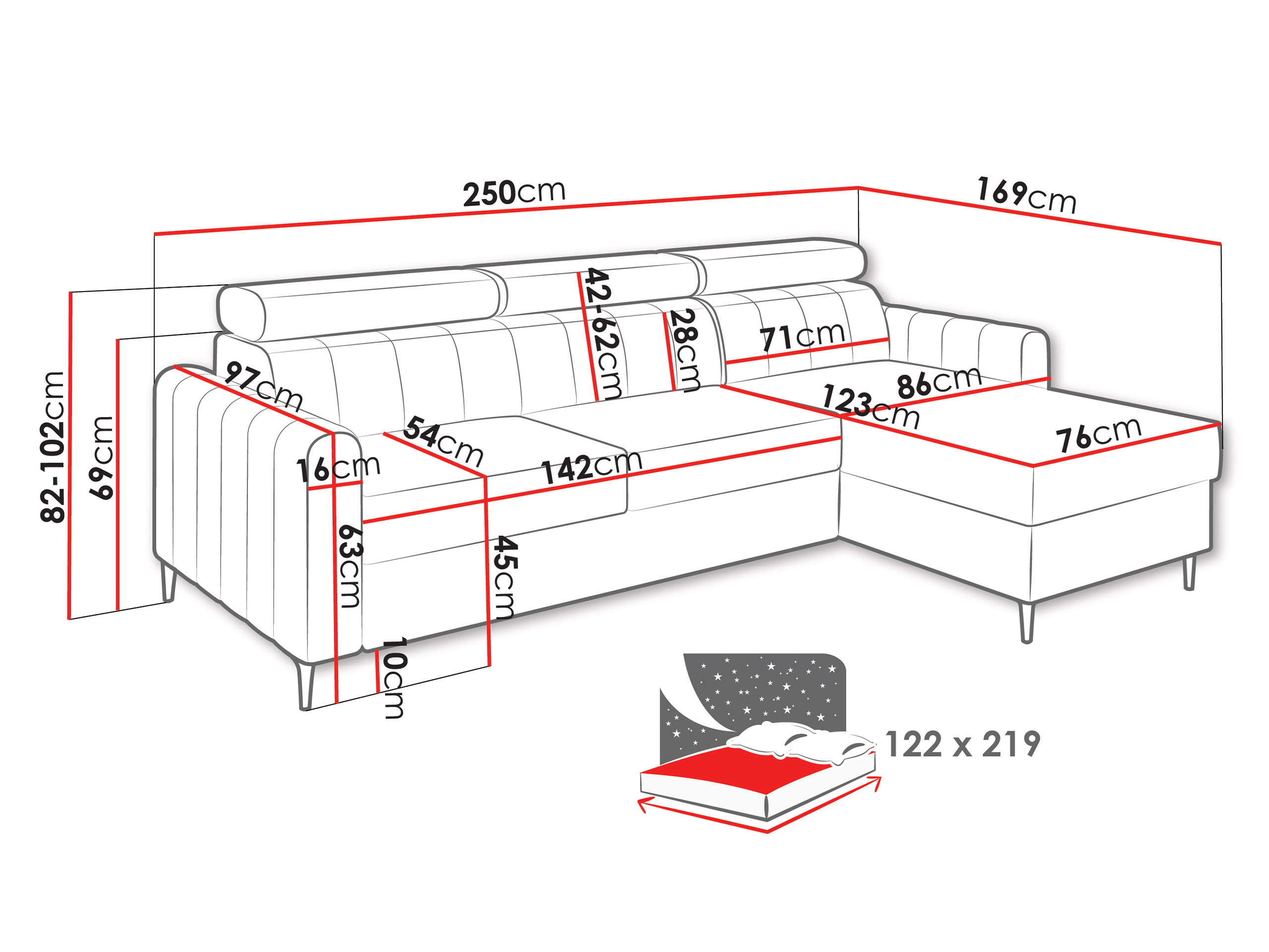 Canapé d'angle Stonecrest 111 (Cruz 09)