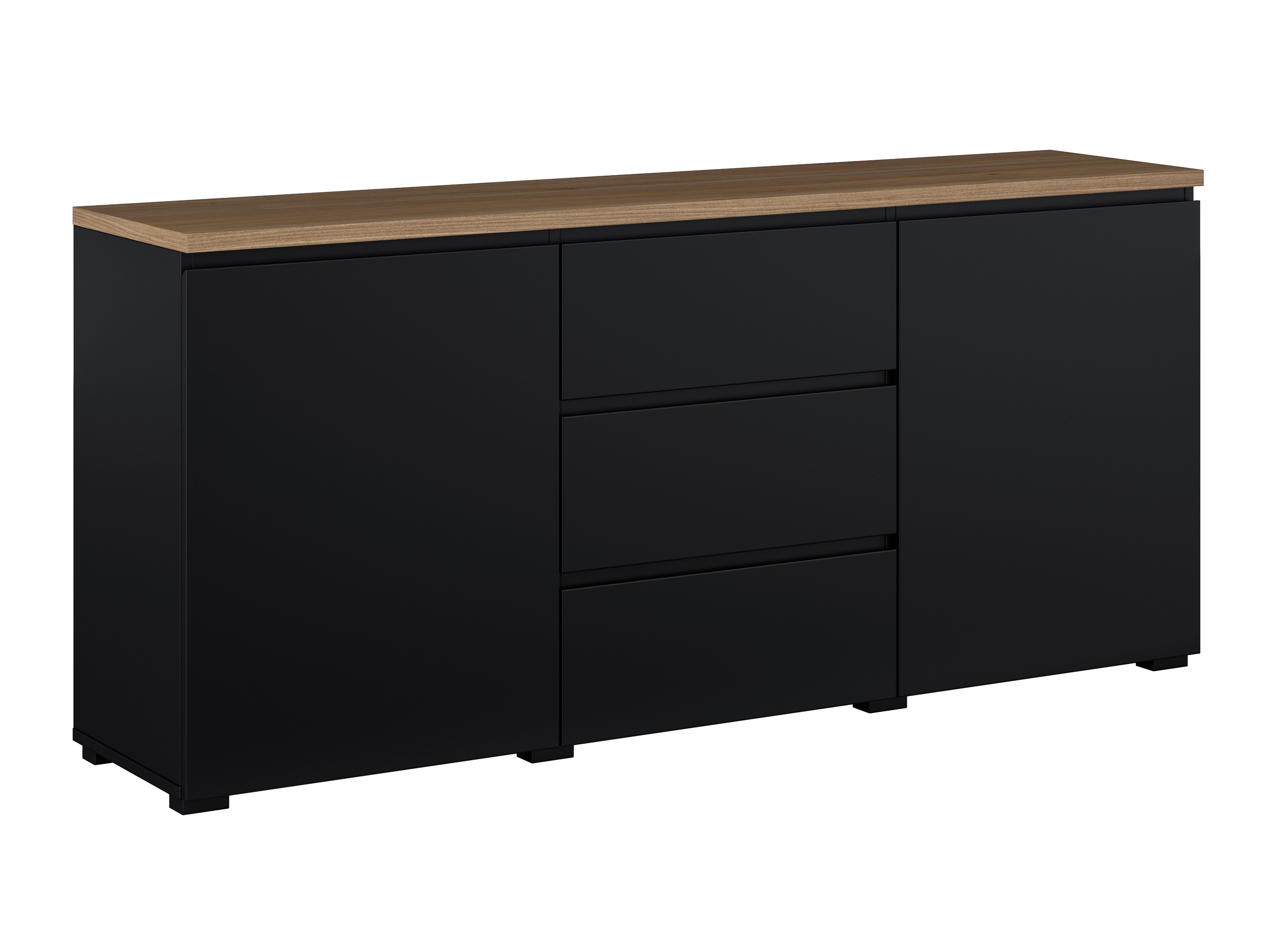 Commode Baletu 106 (Noir + Chêne)
