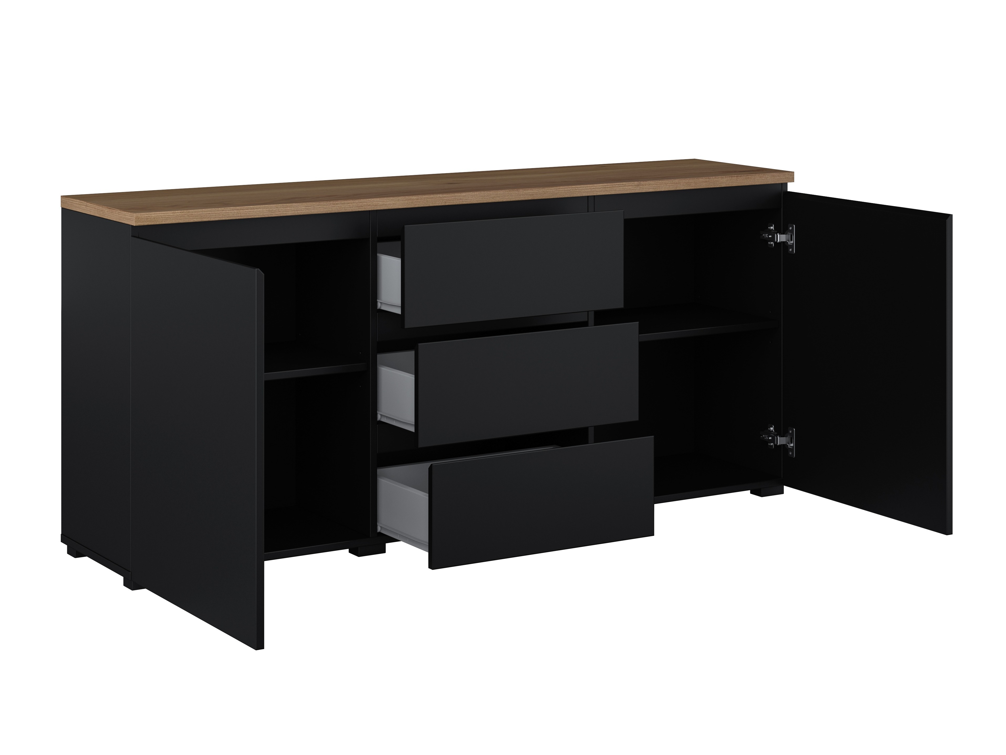 Commode Baletu 106 (Noir + Chêne)