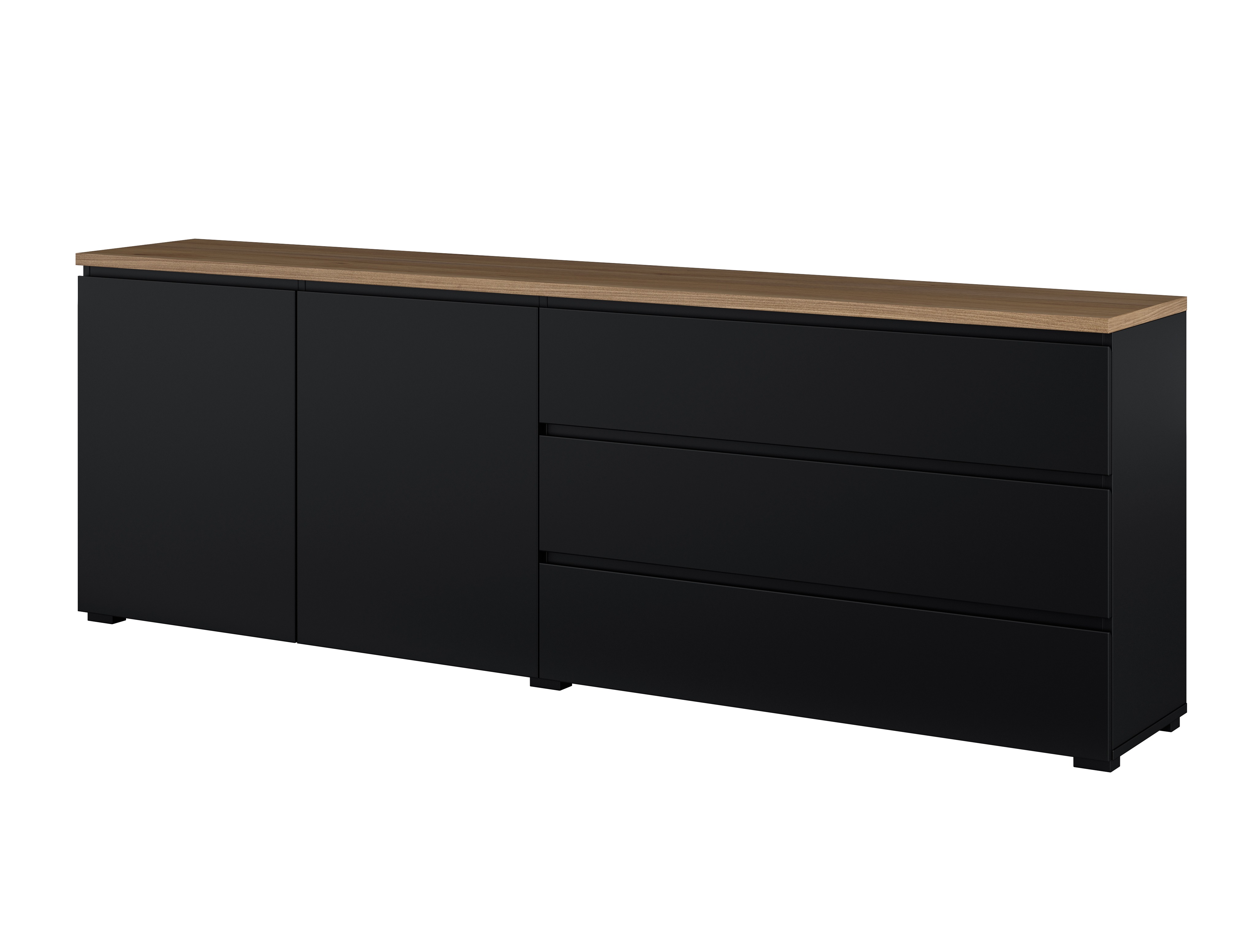 Commode Baletu 107 (Noir + Chêne)