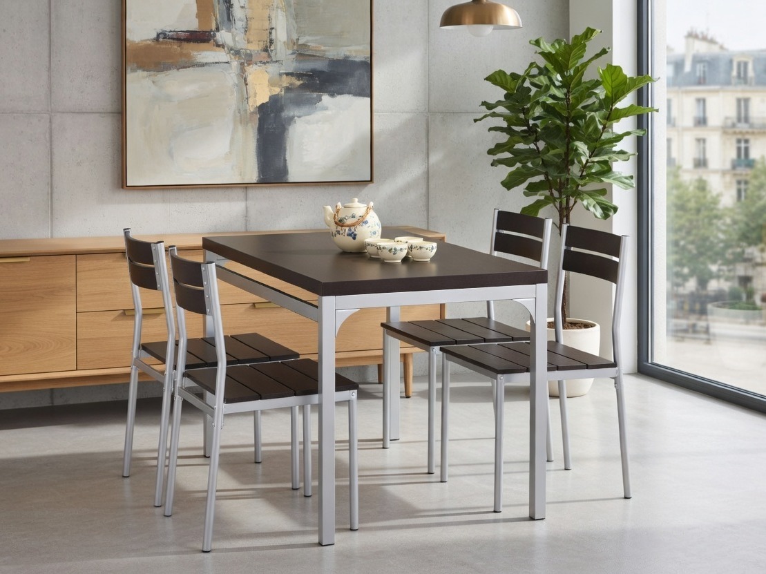Salle à manger complète Houston 128 (Wengué)