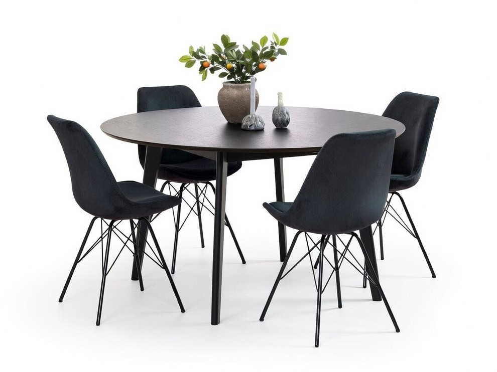 Salle à manger complète Norsica 505 (Gris foncé + Noir)