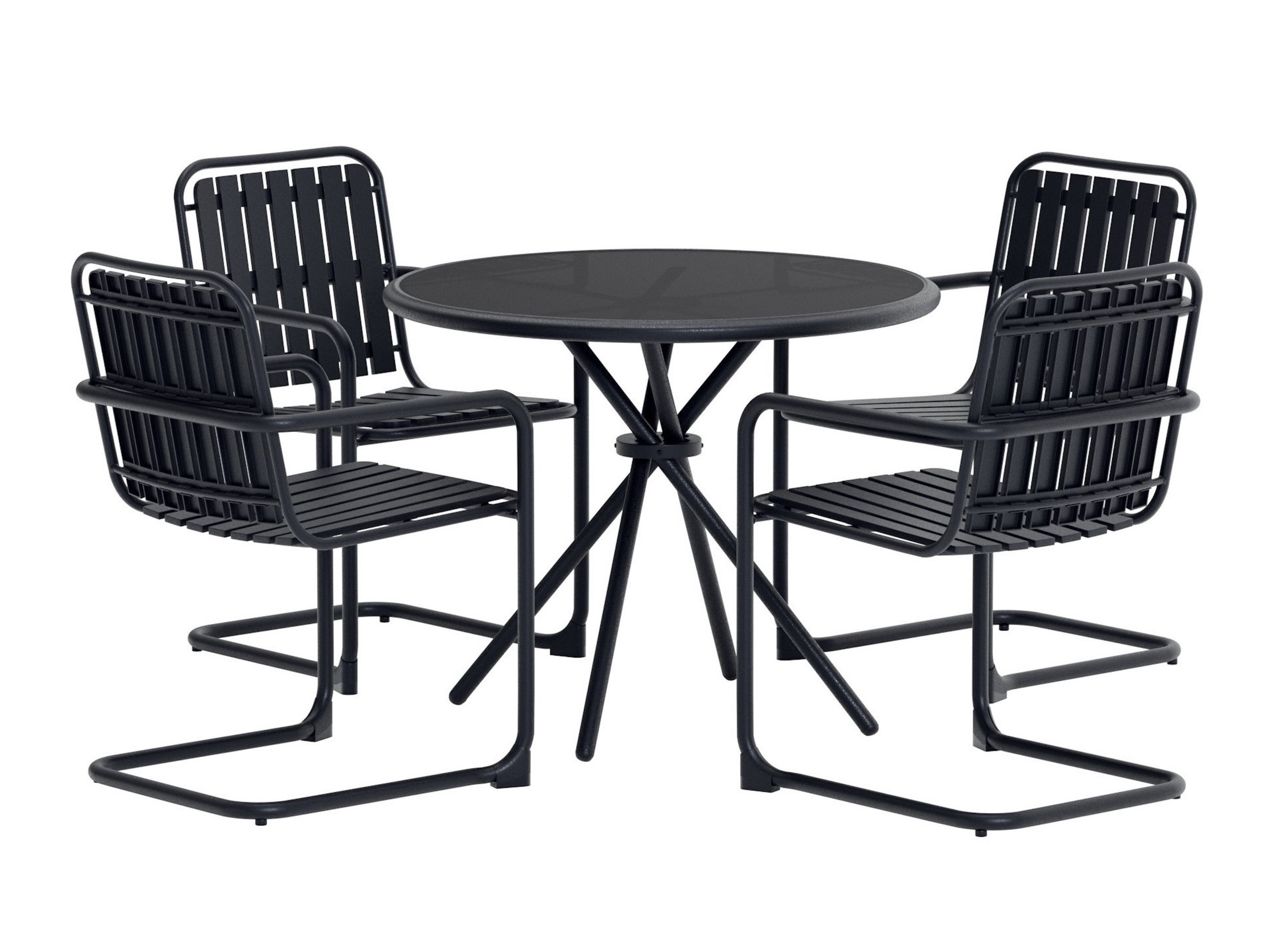 Ensemble table et chaises Dallas 5192 (Noir)