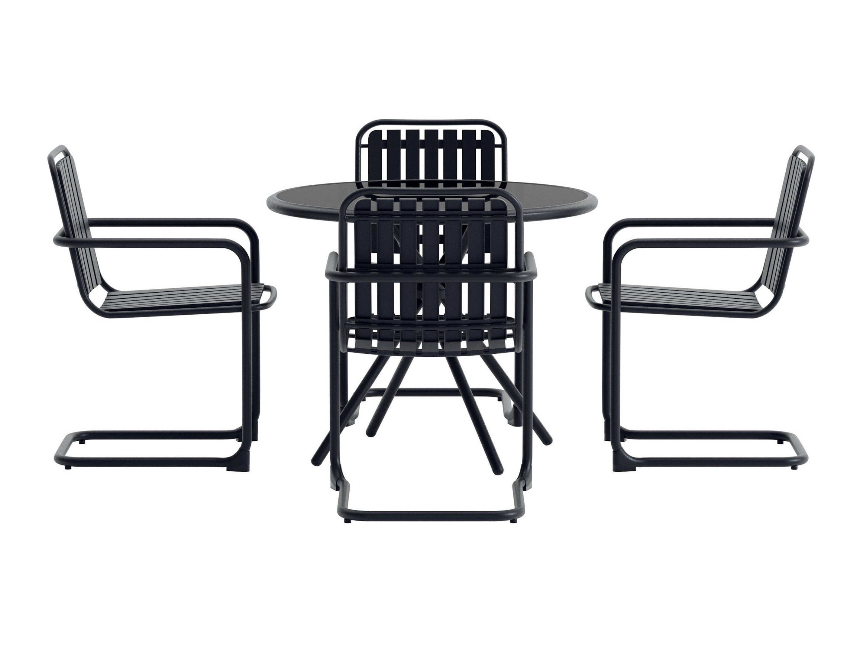 Ensemble table et chaises Dallas 5192 (Noir)