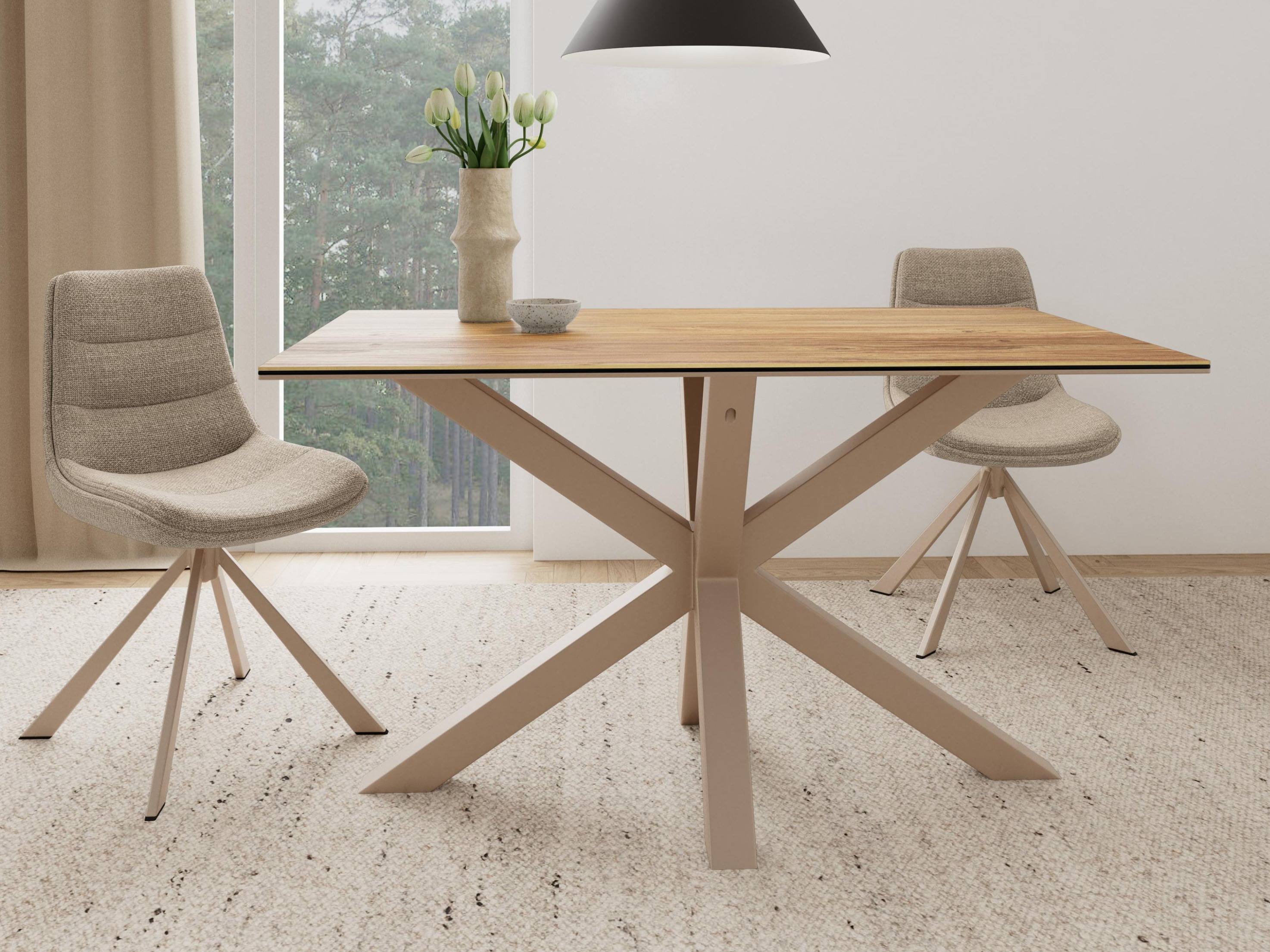 Table Norsica 918 (Chêne sauvage + Gris)