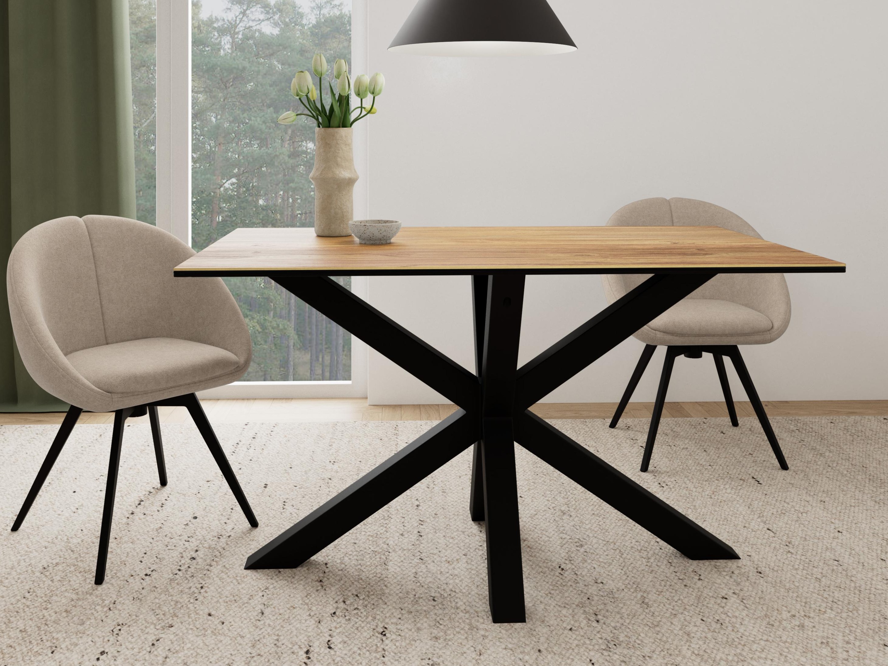 Table Norsica 918 (Chêne sauvage + Noir)