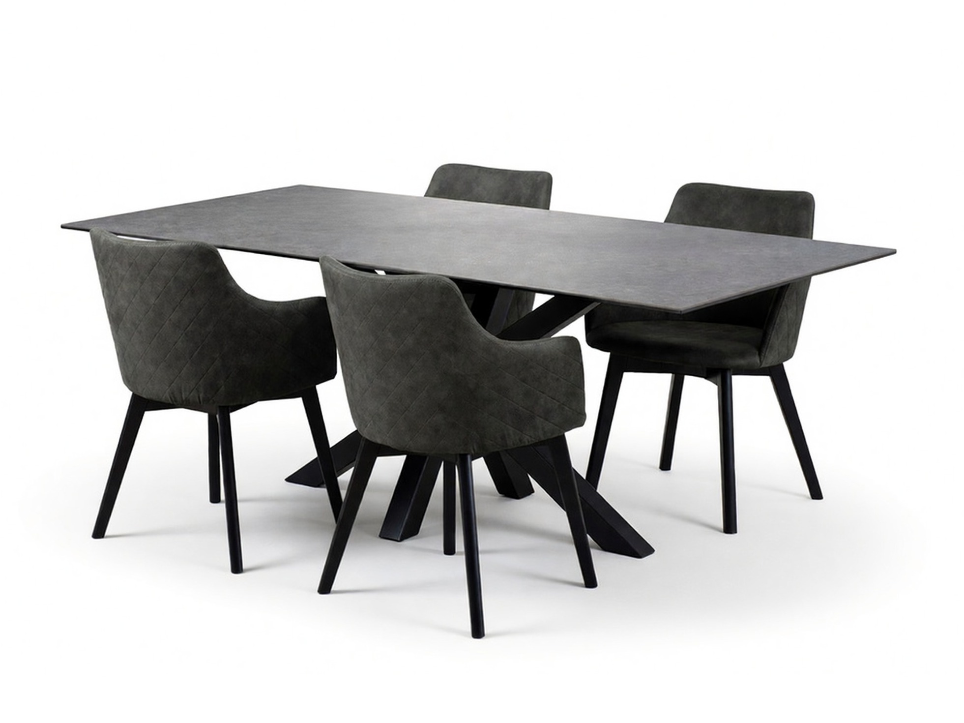 Salle à manger complète Norsica 559 (Anthracite + Noir)
