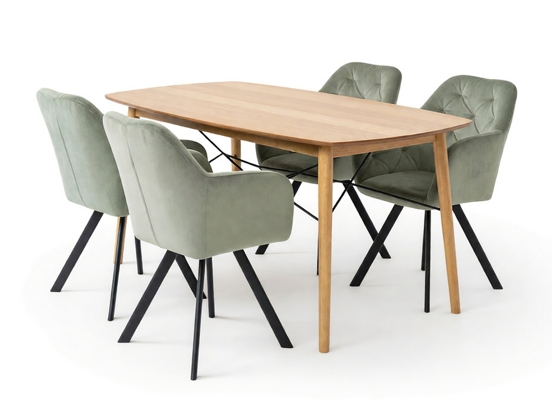 Salle à manger complète Norsica Daltea 117 (Beige + Noir)
