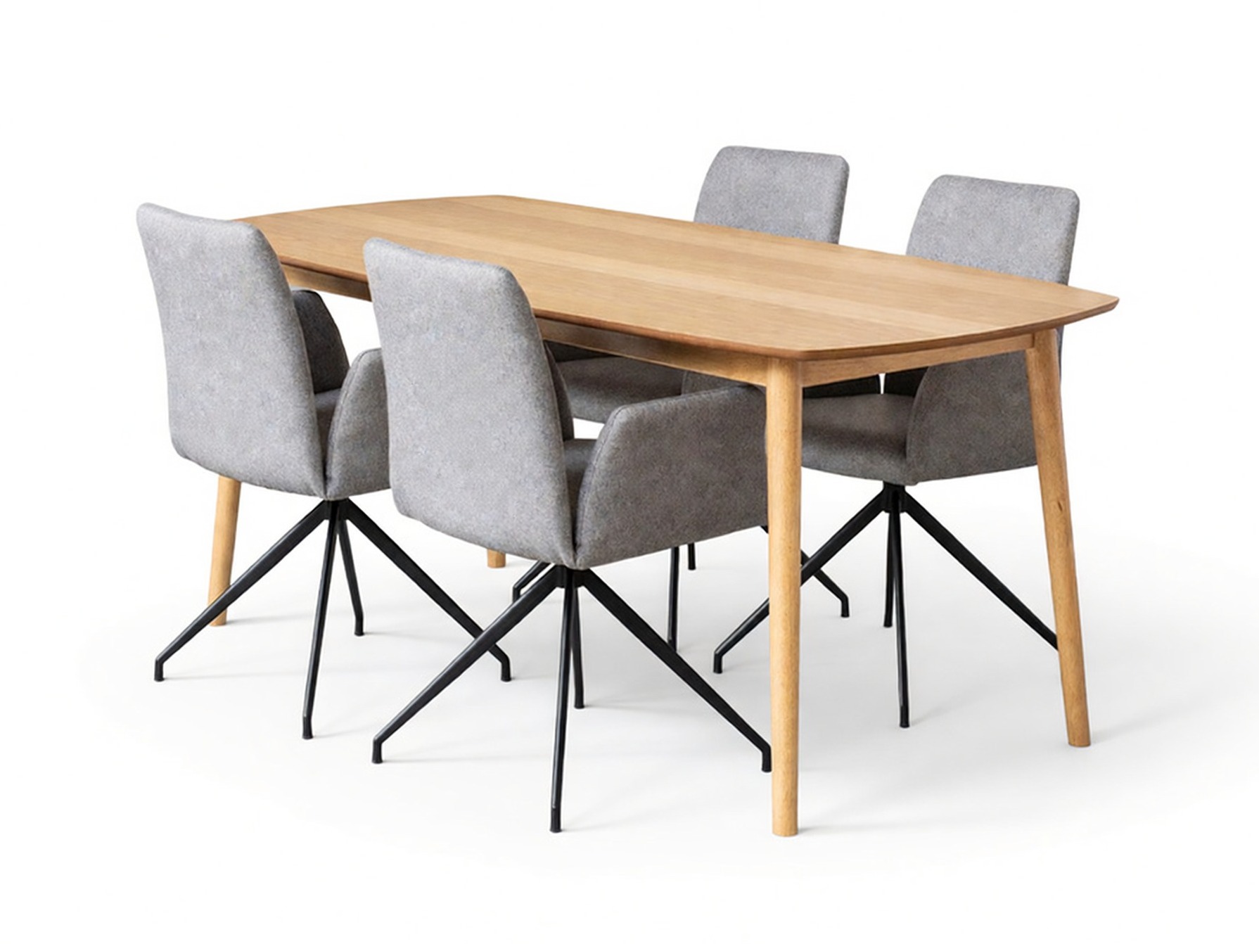 Salle à manger complète Norsica Daltea 118 (Gris + Noir)