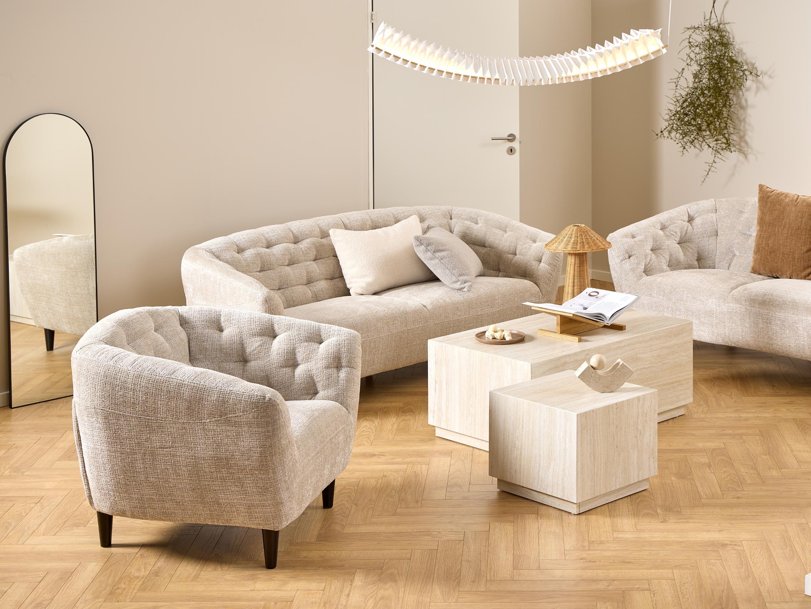 Canapé Chesterfield Norsica 232 (Beige)