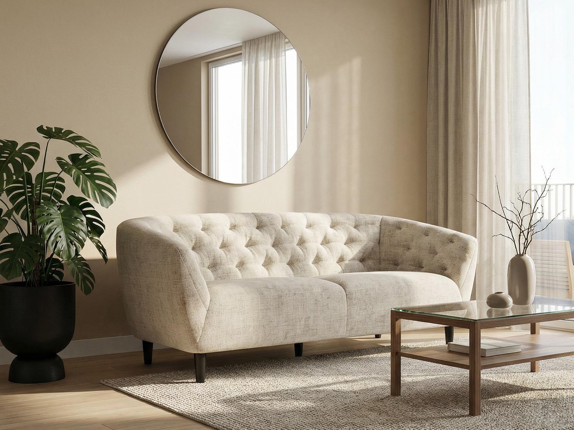 Canapé Chesterfield Norsica 232 (Beige)