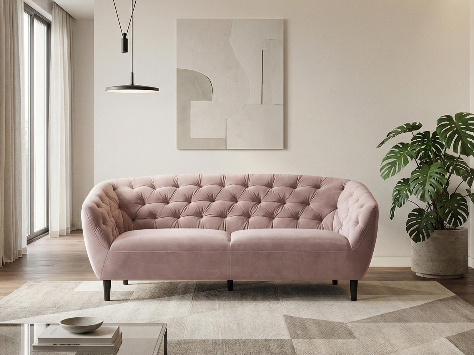 Canapé Chesterfield Norsica 232 (Rose Dusty)