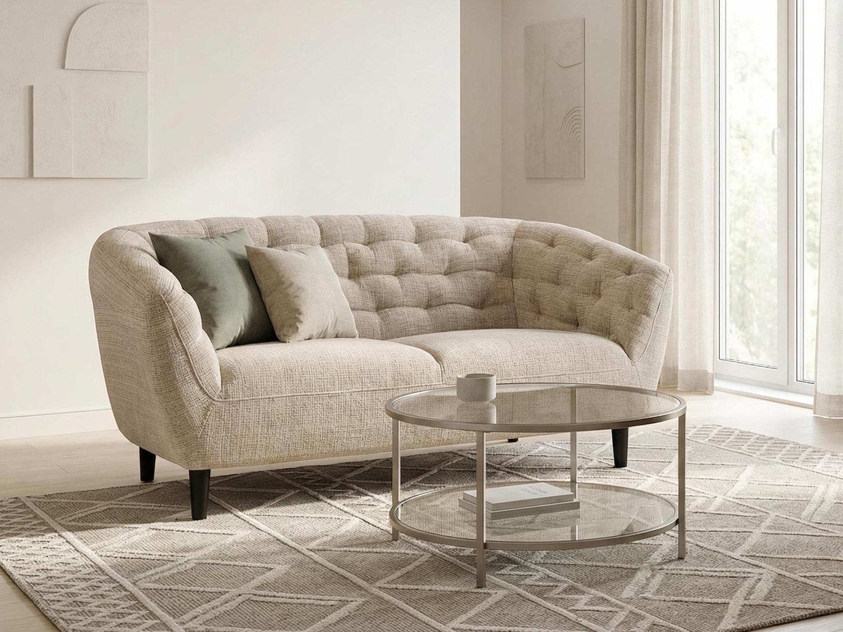 Canapé Chesterfield Norsica 260 (Beige)