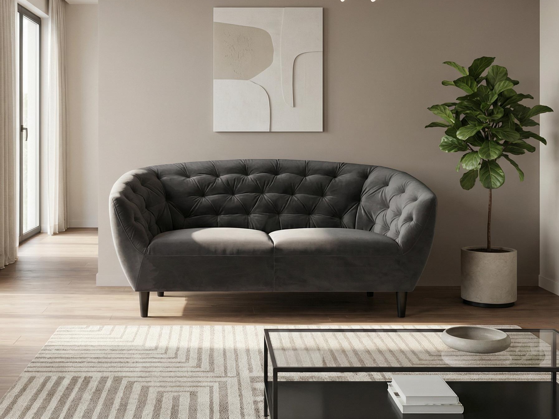 Canapé Chesterfield Norsica 260 (Gris foncé)