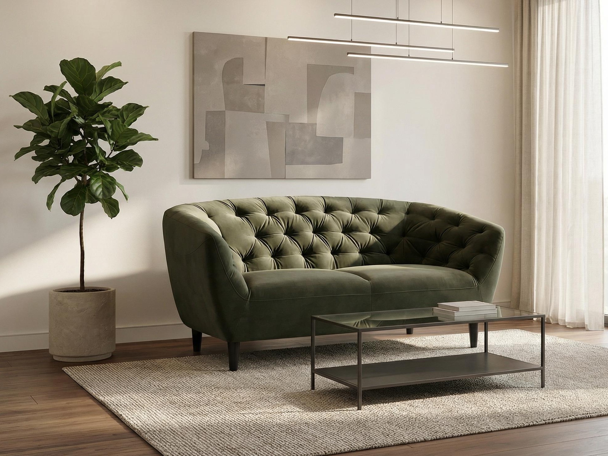 Canapé Chesterfield Norsica 260 (Vert foncé)