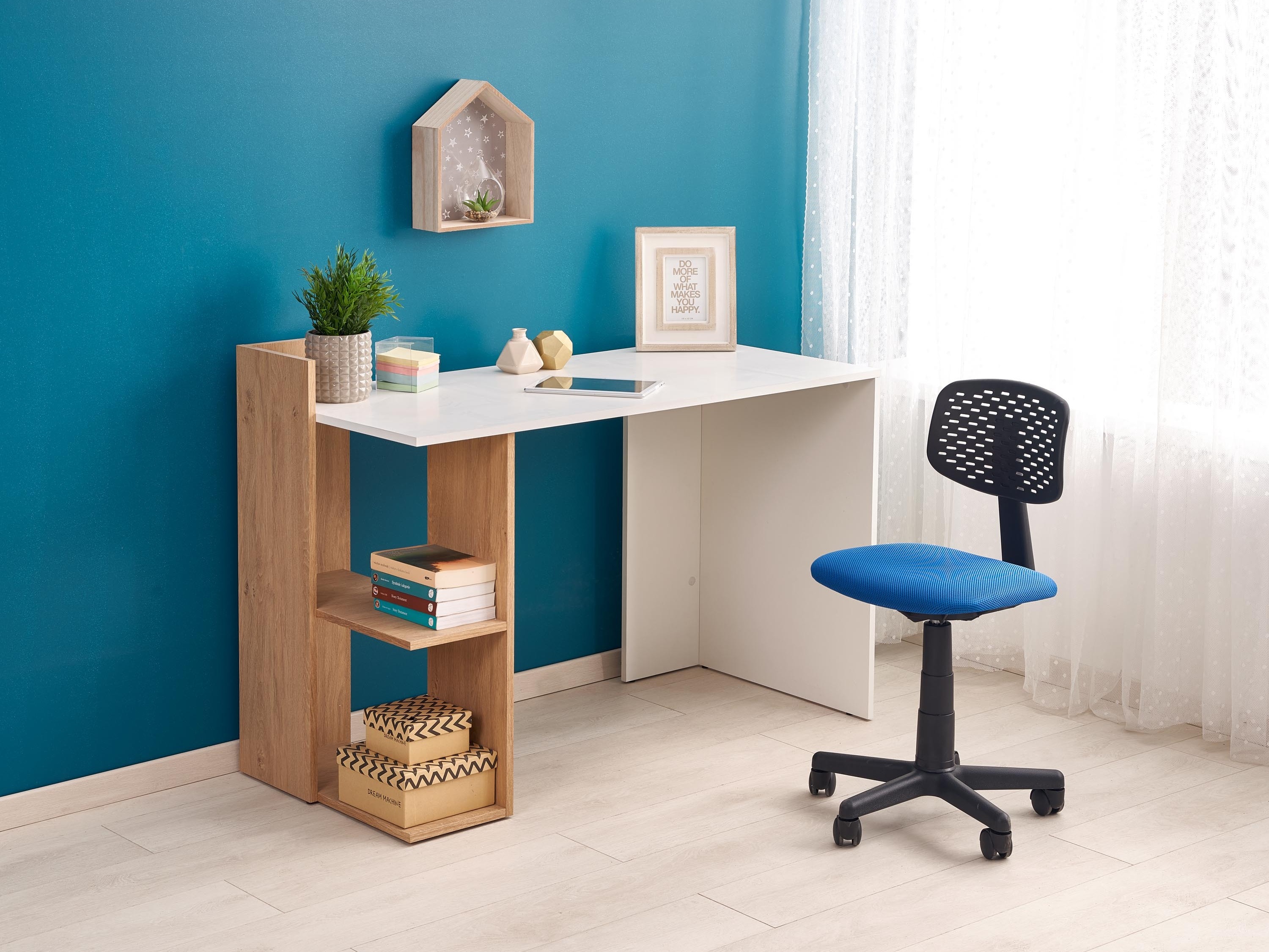 Bureau Houston 825 (Blanc + Chêne doré)
