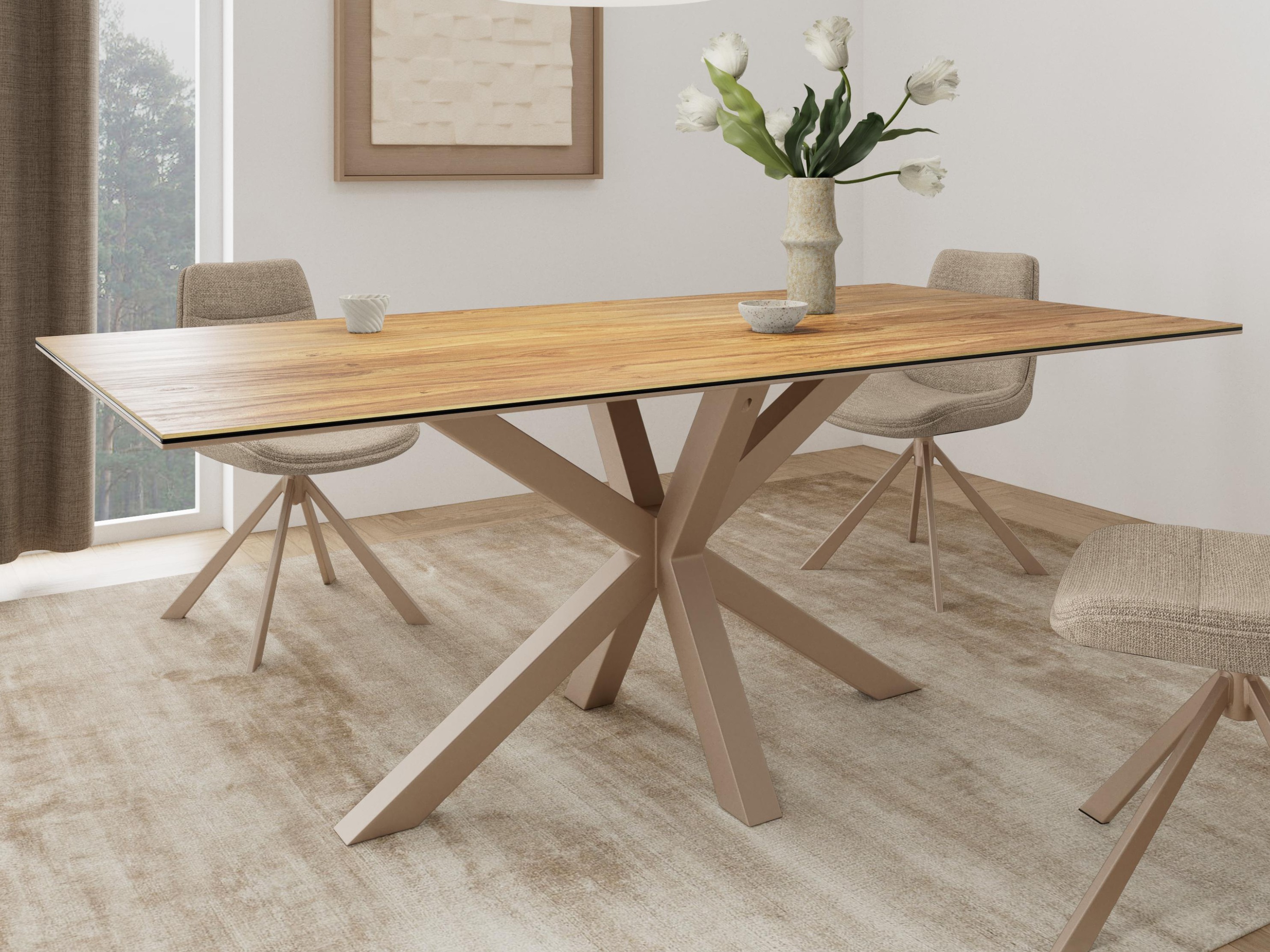Table Norsica 394 (Chêne sauvage + Gris)