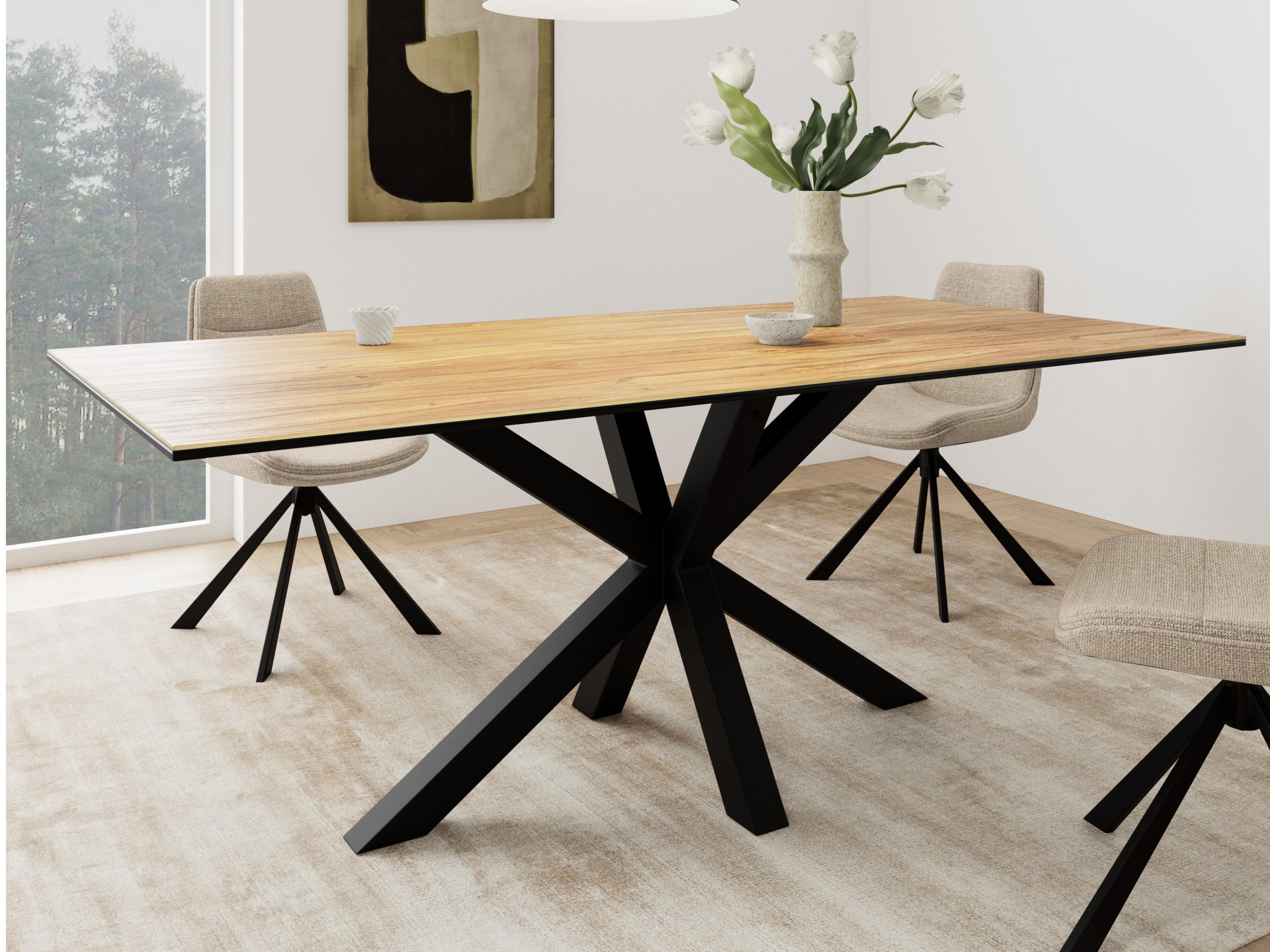 Table Norsica 394 (Chêne sauvage + Noir)