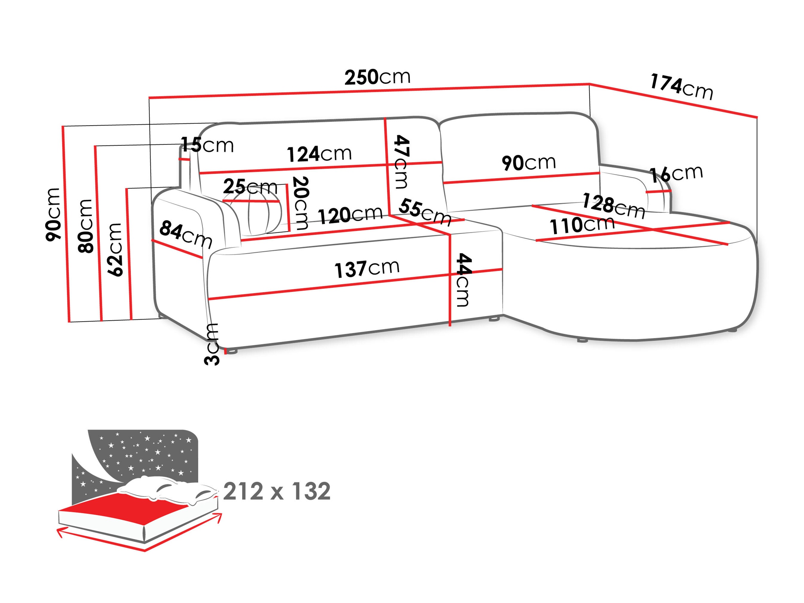 Canapé d'angle Comfivo 532 (Lumo 65)