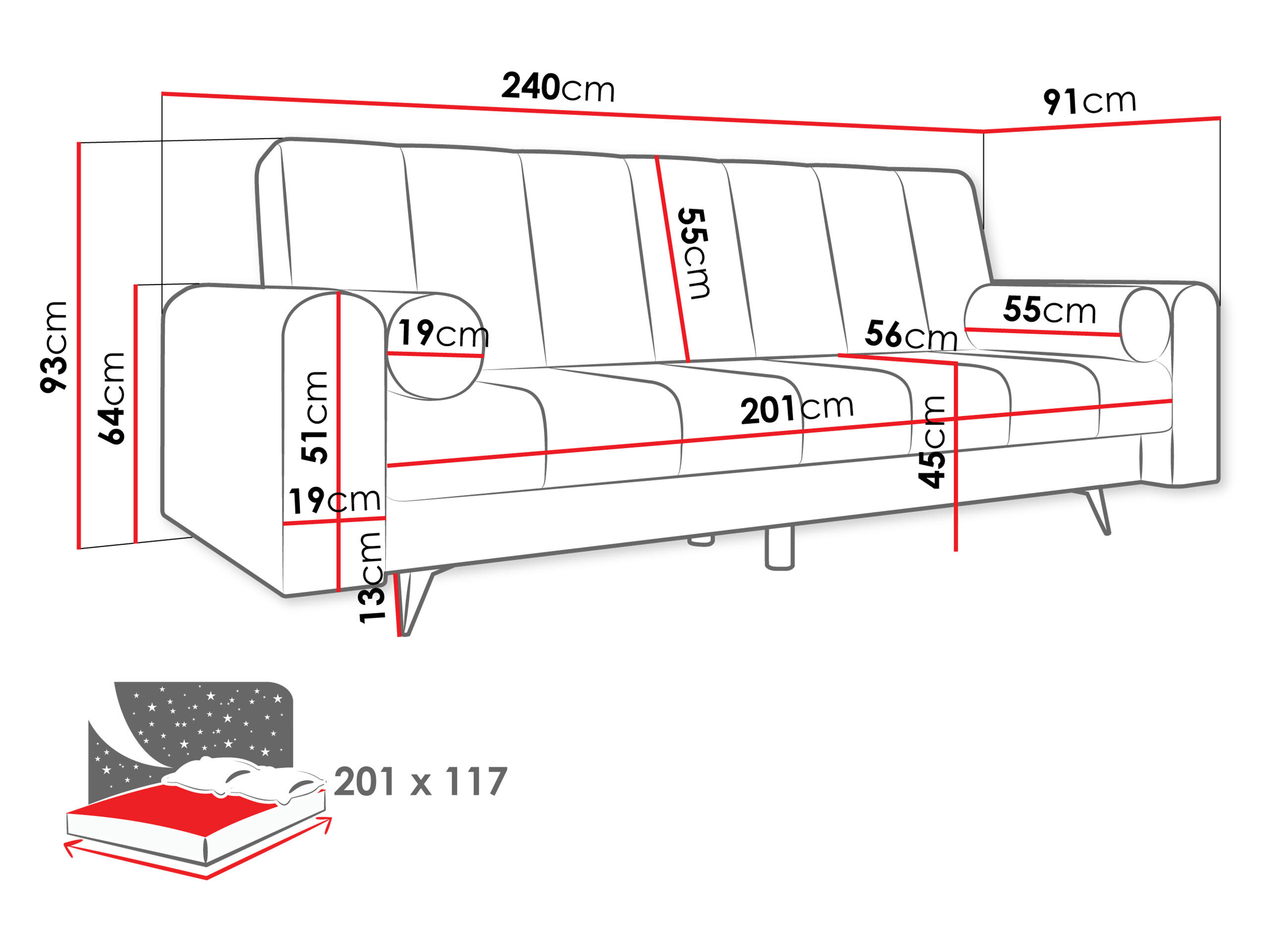 Canapé convertible Comfivo Luda (Wave 09)