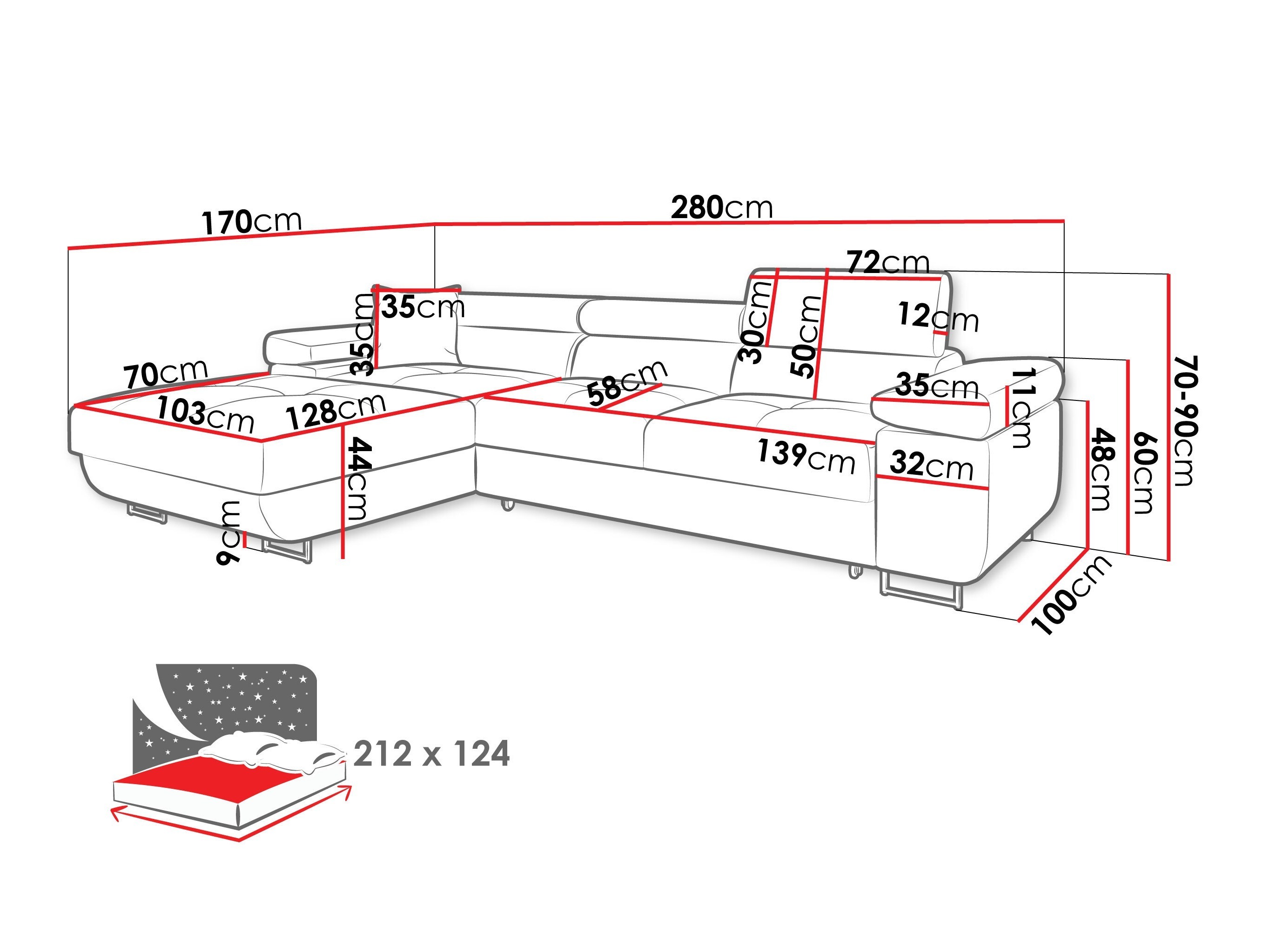 Canapé d'angle Comfivo Vinetum II (Lumo 55)