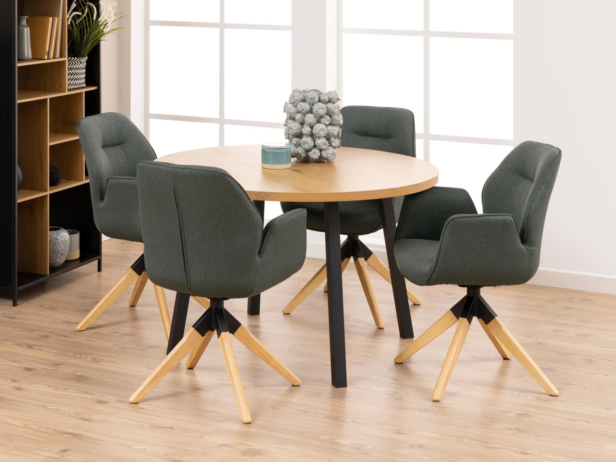 Chaise Norsica 391 (Gris foncé + Clair bois)