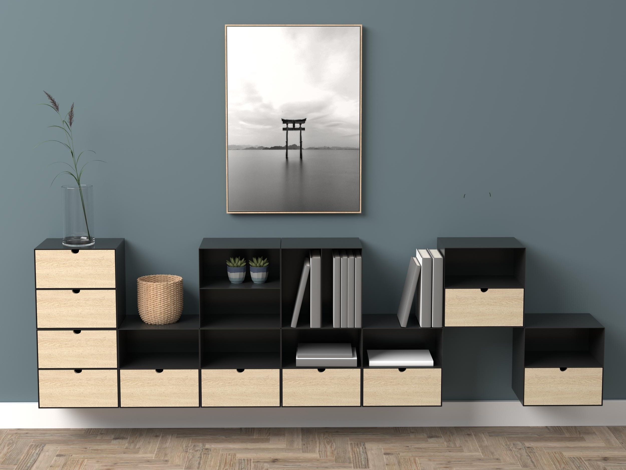 Table de chevet Norsica 375 (Noir + Clair bois)