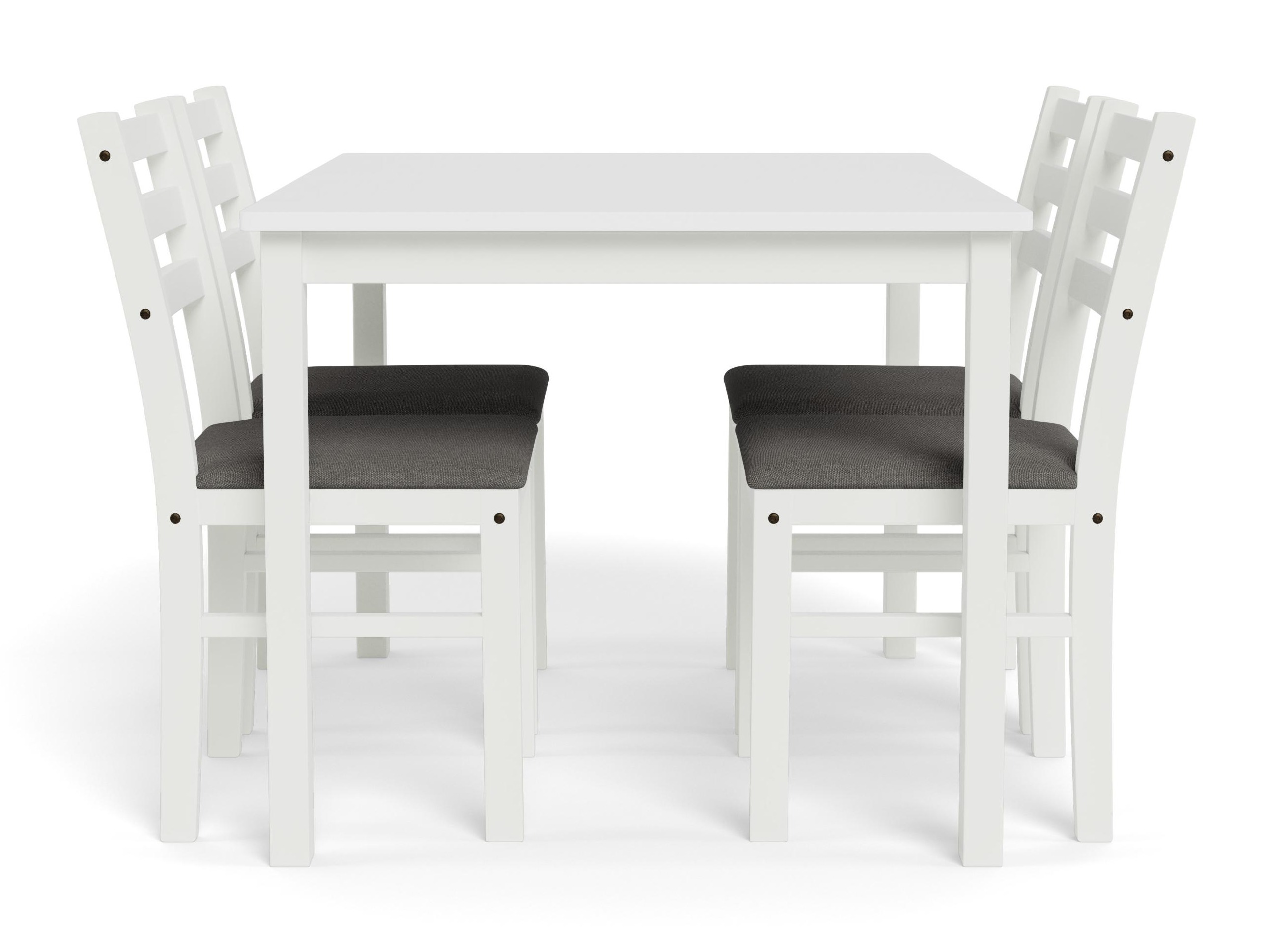 Salle à manger complète Norsica 857 (Blanc + Gris clair)