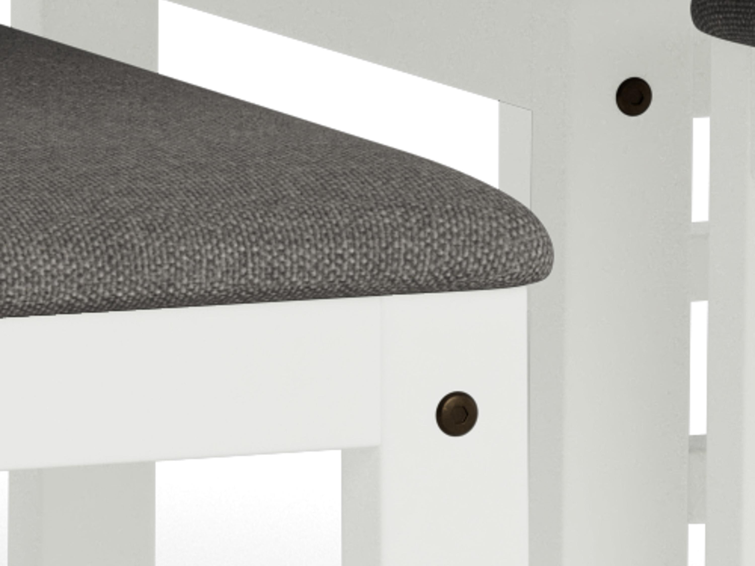 Salle à manger complète Norsica 857 (Blanc + Gris clair)