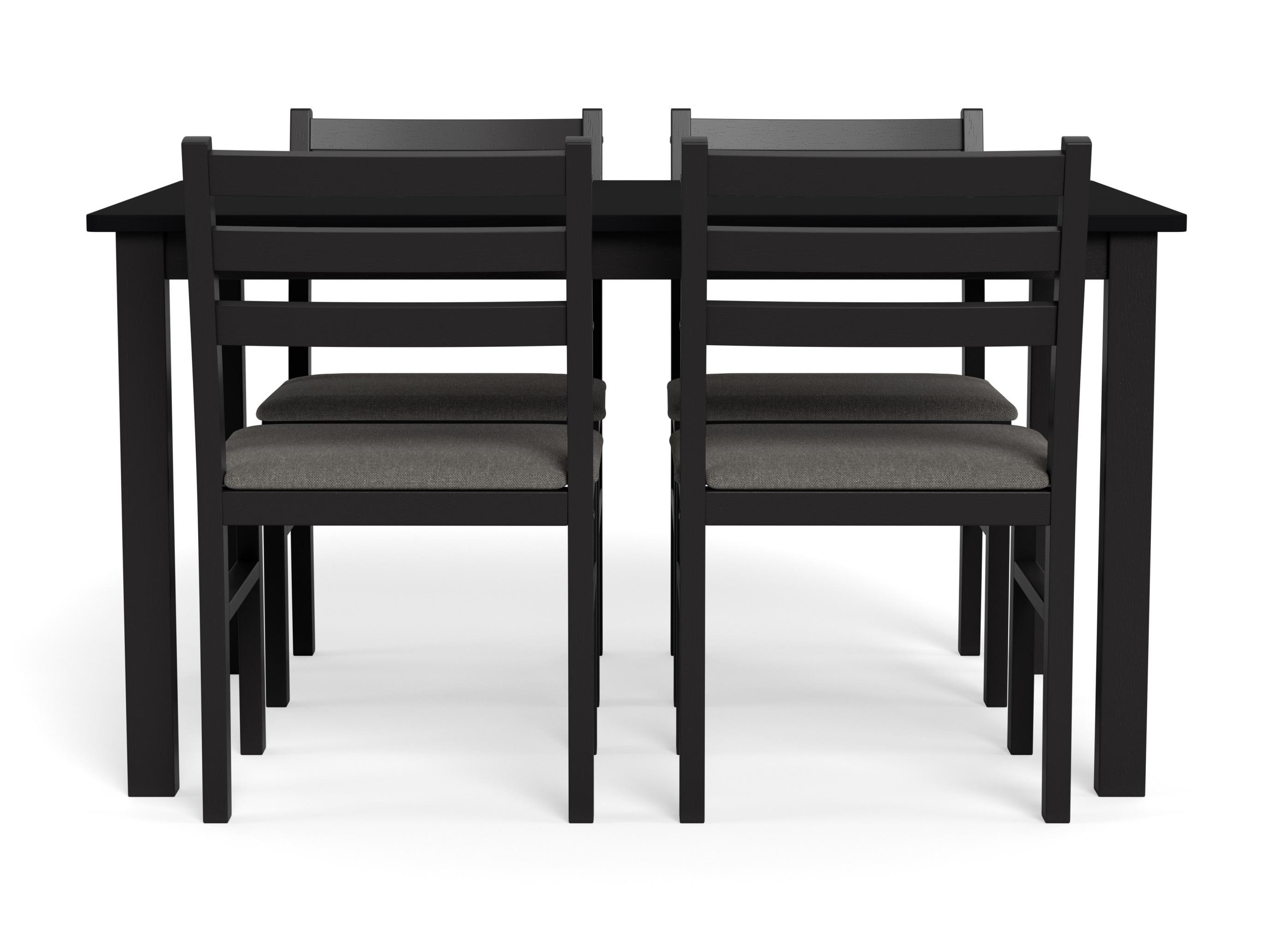 Salle à manger complète Norsica 857 (Noir + Gris clair)