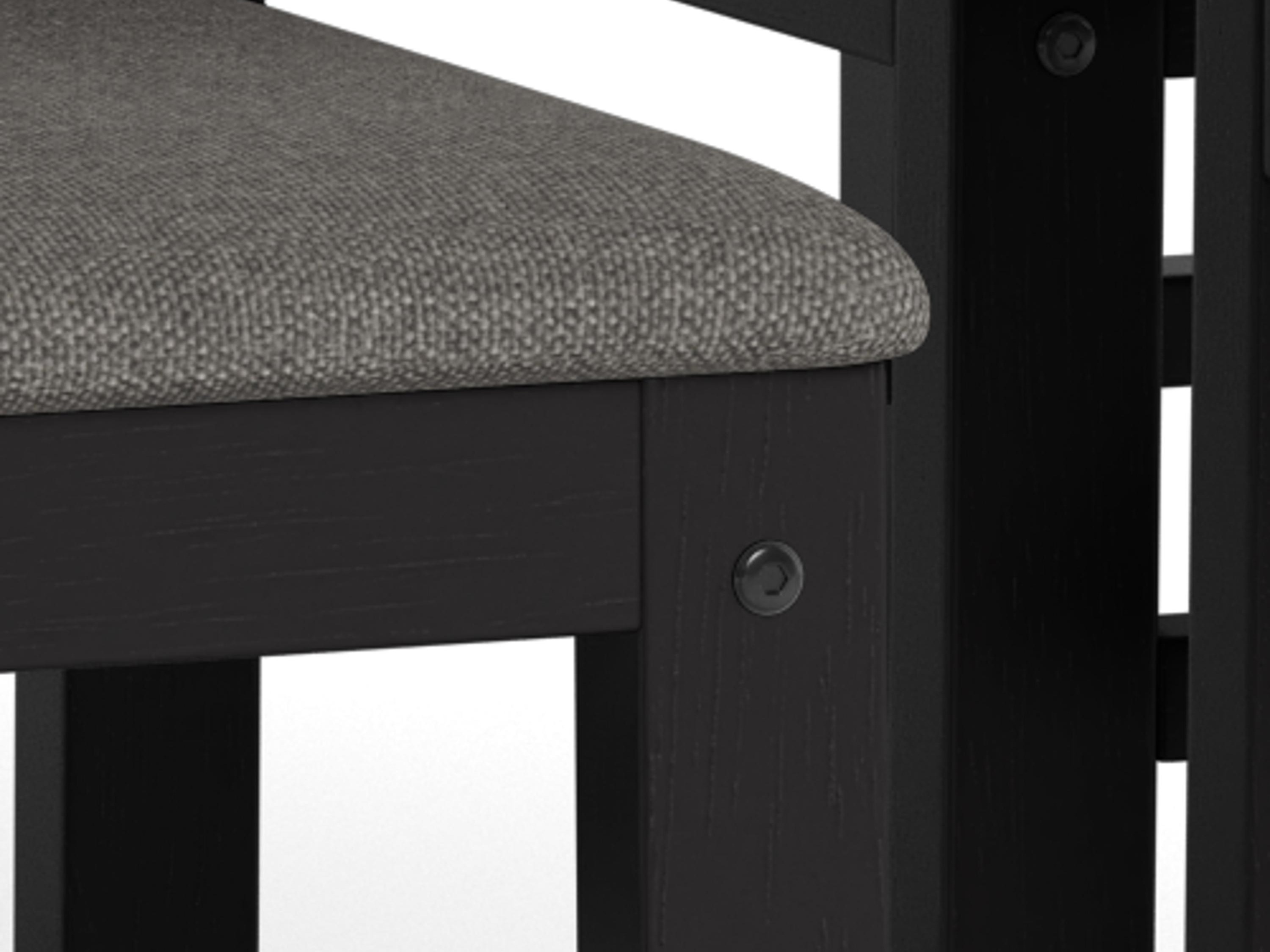 Salle à manger complète Norsica 857 (Noir + Gris clair)