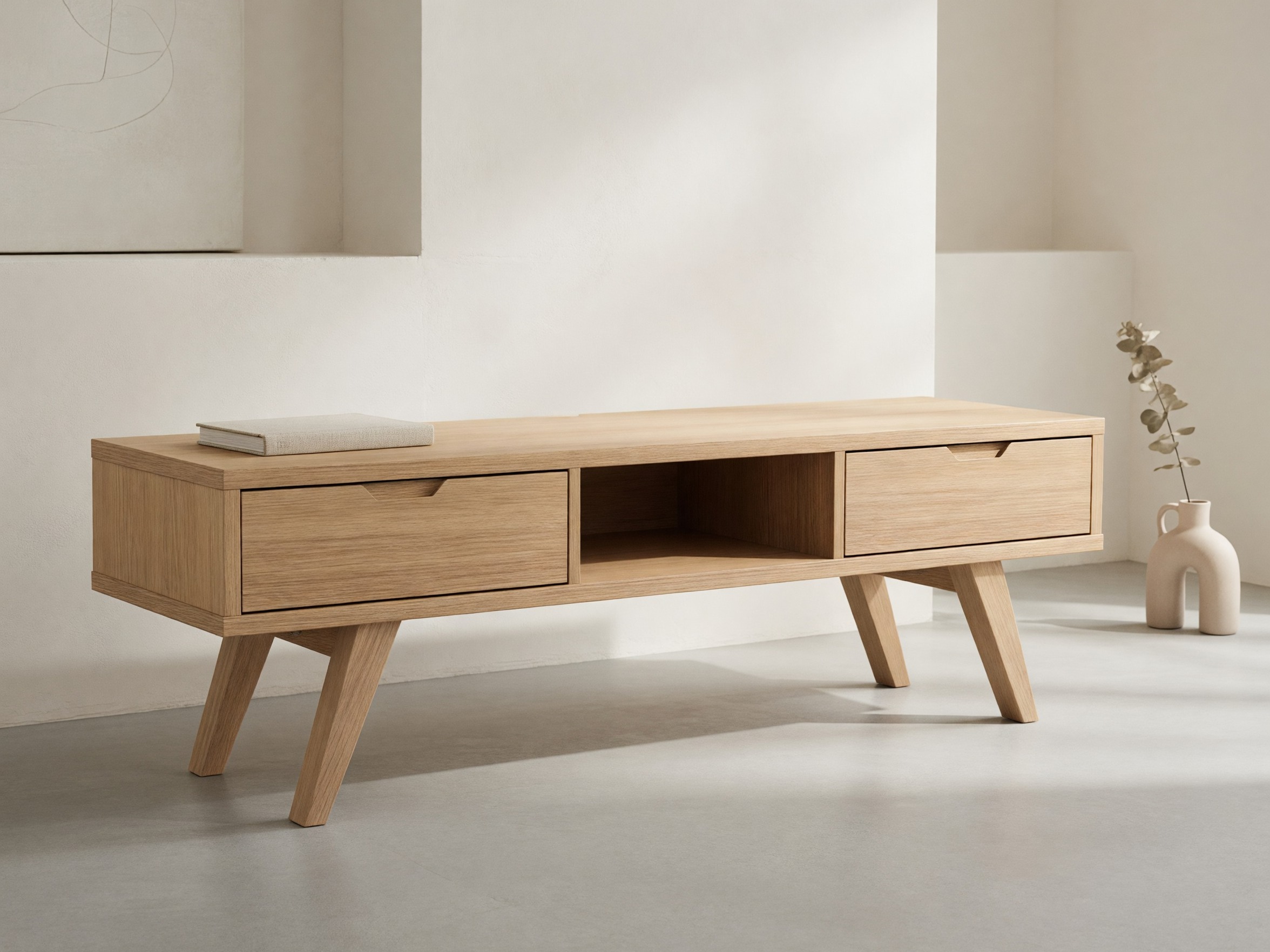 Meuble TV Norsica Albene 110 (Chêne blanchi)