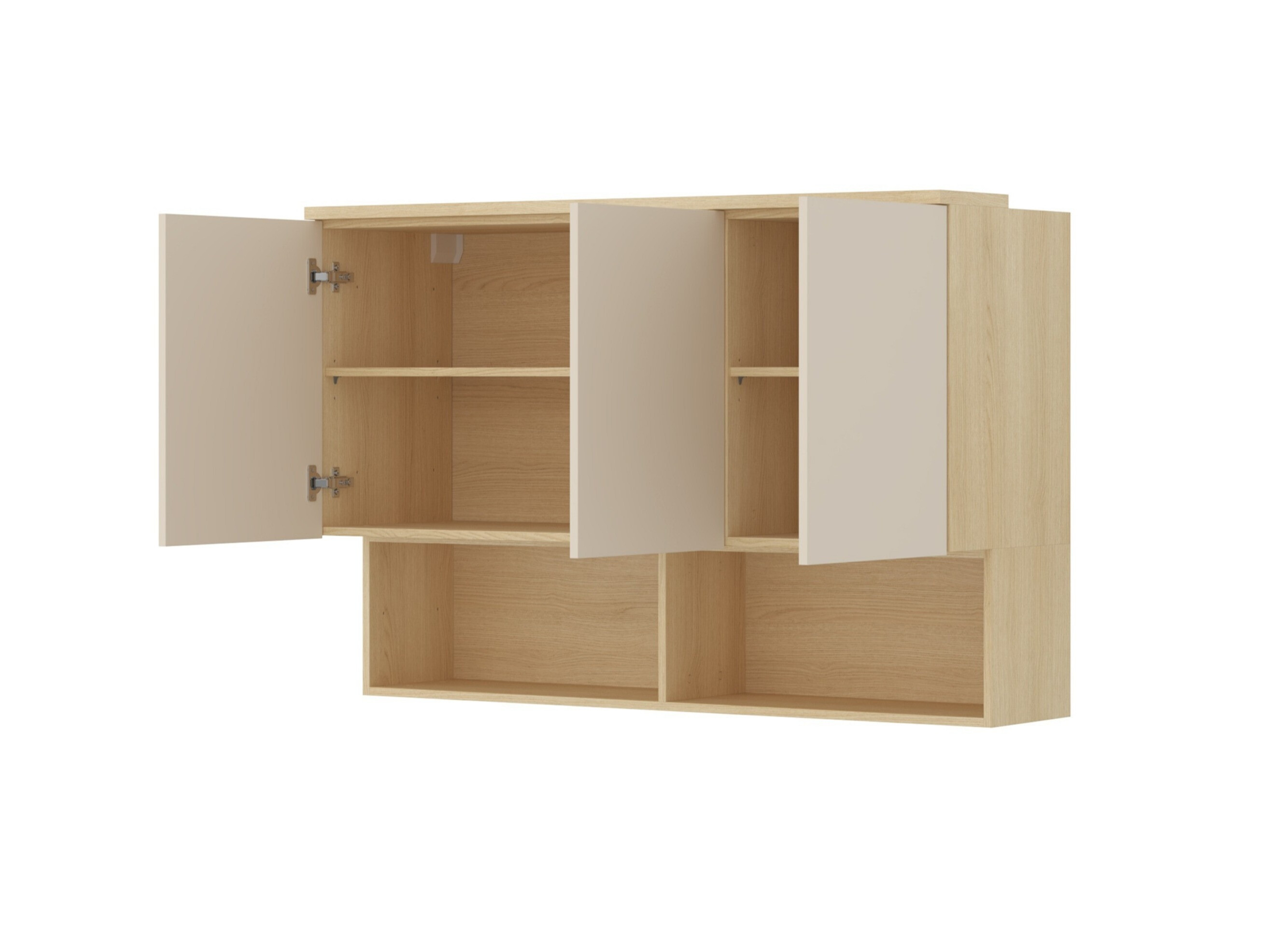 Armoire murale Nolcala 104 (Chêne + Beige)