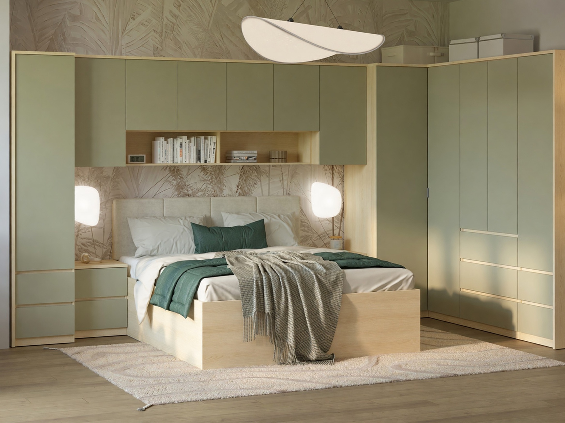 Armoire murale Nolcala 105 (Chêne + Eucalyptus)